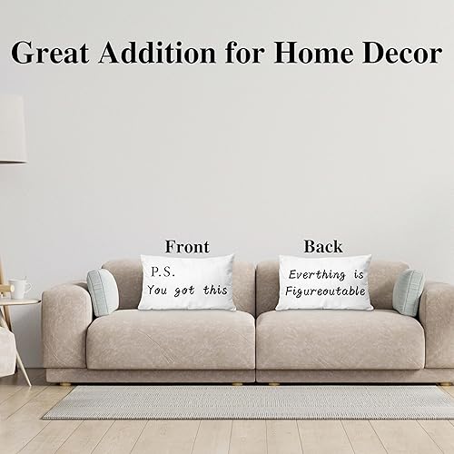 Miniatura 4 de Funda de almohada decorativa, 12 x 20 pulgadas, fundas de almohada de doble cara para sala de estar, sofá, cama, regalos inspiradores para mujeres y