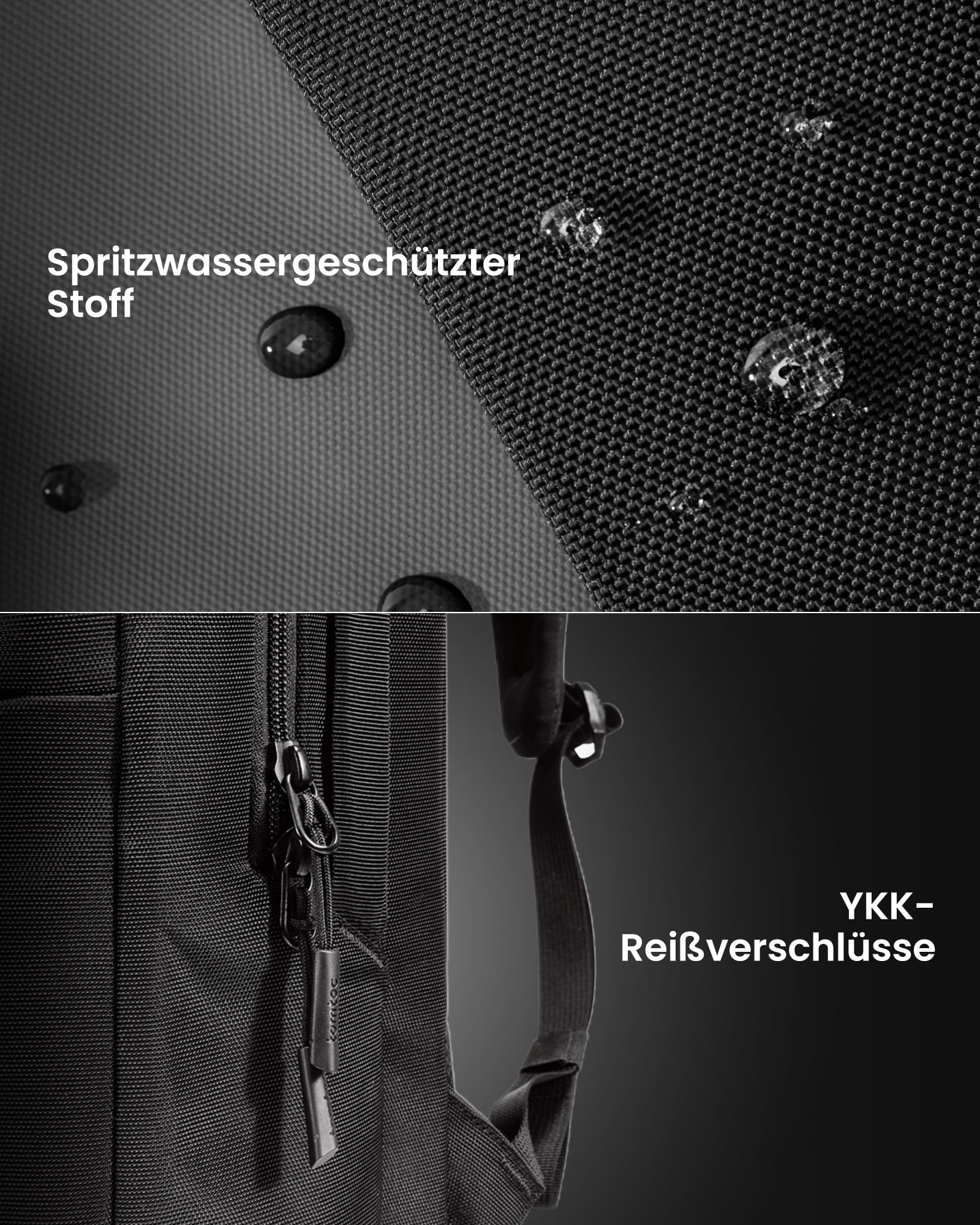 tomtoc 24L Business Laptop Rucksack für 15,6 16 17,3 Zoll Computer, Tagesrucksack Professional Backpack Rucksäcke mit Kabel Durchgangstasche für Büro, Arbeit, Alltag, Schwarz
