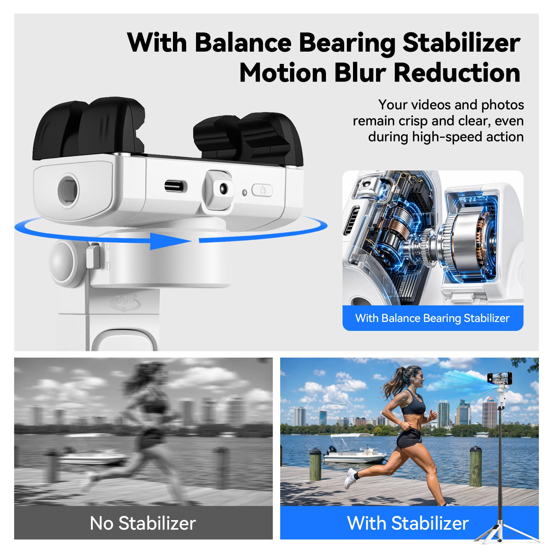 Treppiede automatico per iPhone con luce da 71 pollici Selfie Stick Treppiede Stand segue il tuo movimento Stabilizzatore cardanico a 360 ° con telecomando wireless per Creatore di contenuti Vlog