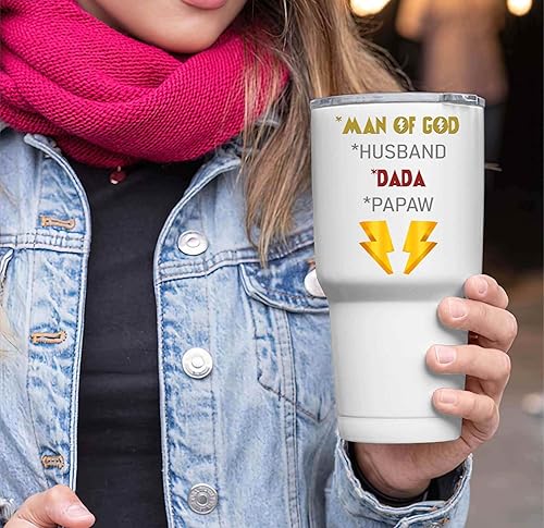 Miniatura 3 de Funny Gift Unique Believers Gift for Dada Papaw, Ideal for Father's Day - Prayers Natural & Multicolor 30 Oz White Stainless Steel Large Tumbler