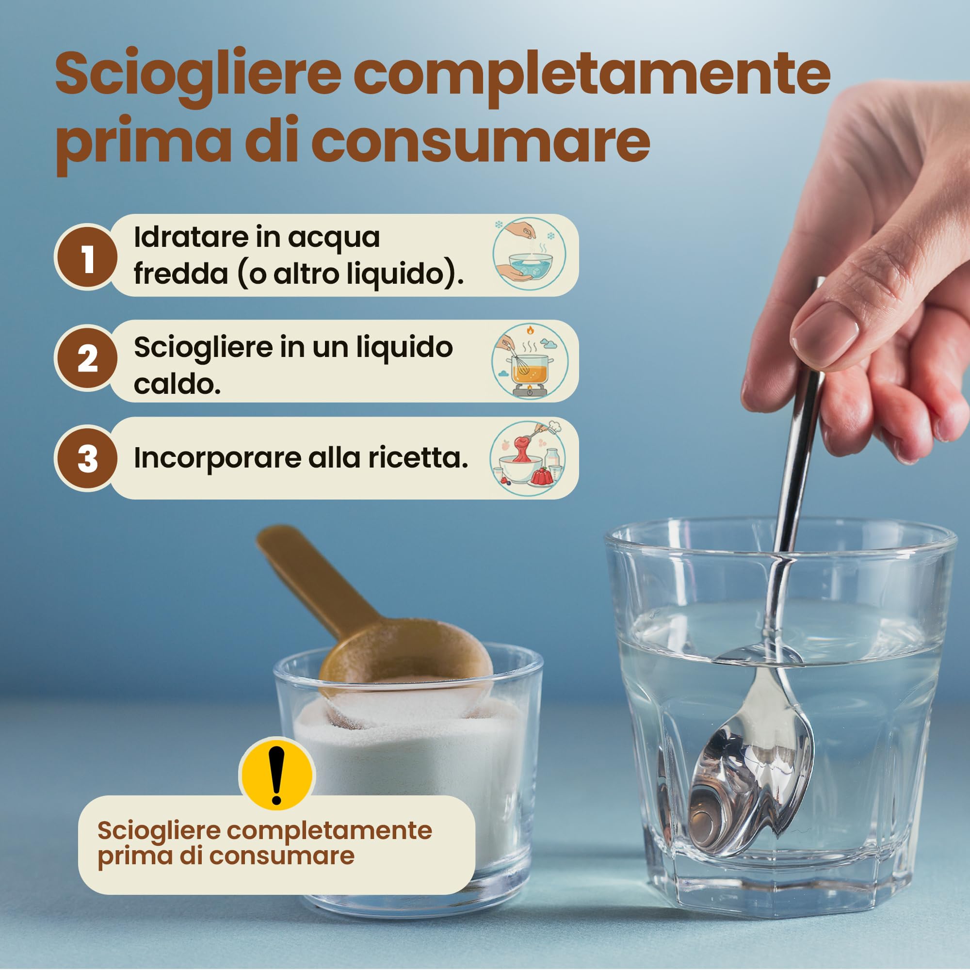 Snadi Gelatina in polvere | 1 kg | 100% pura, insapore e qualità professionale | Ricca di aminoacidi precursori del collagene | Pasticceria, dessert, gel e salse | Facile da sciogliere e consistenza