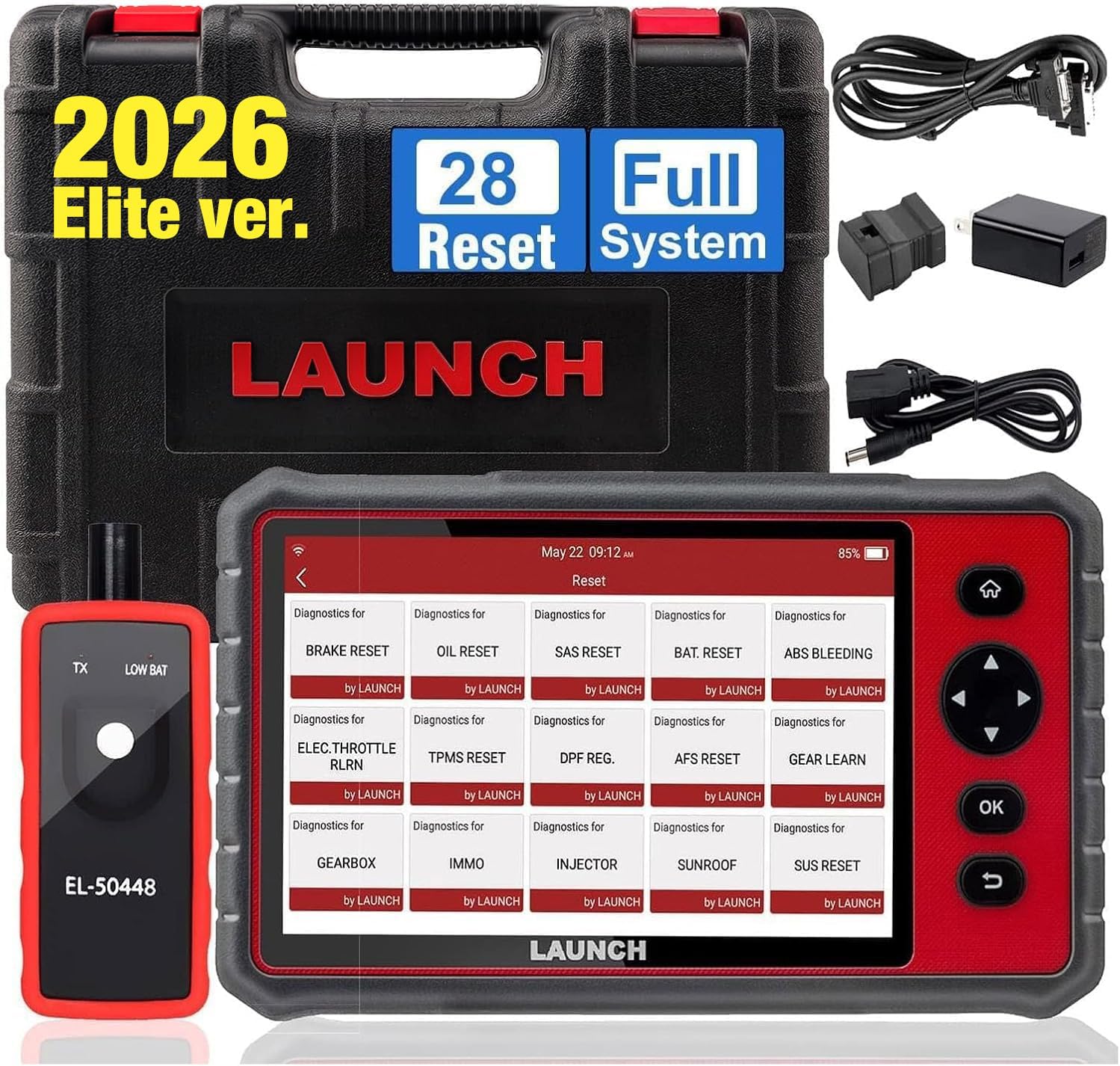 2026 LAUNCH CRP909E Elite OBD2 Scanner, OE-Level Full System Car Diagnostic Tool, 28+ Reset Service, Injector Code, SAS, ABS Bleeding, Auto VIN, 2 Years Free Update