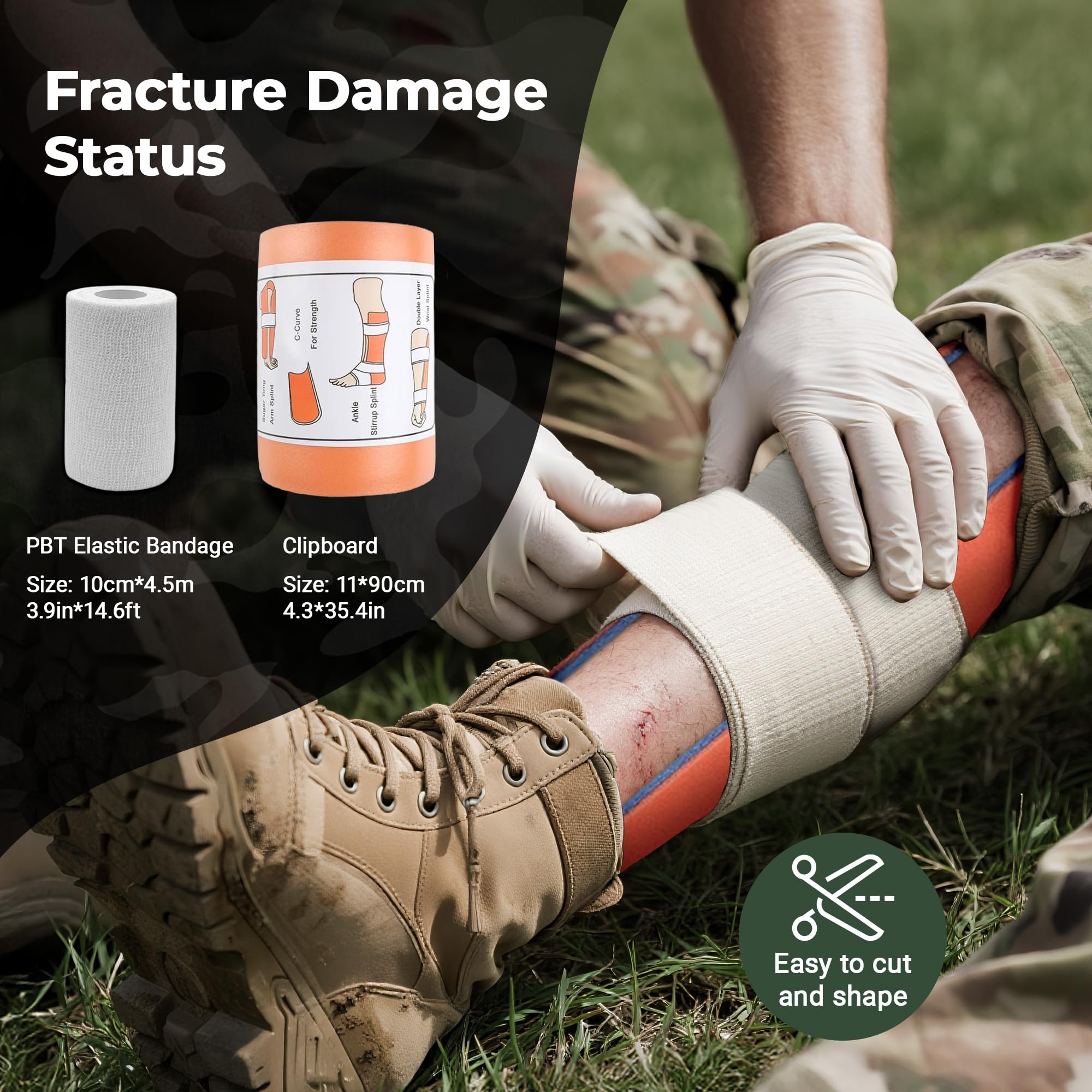 IFAK Trauma Kit with Tourniquet, 6-Inch Israeli Bandage, Splint, First Aid Kit for Car, Camping, Hiking and Travel with Molle Bag — Amazon image 6