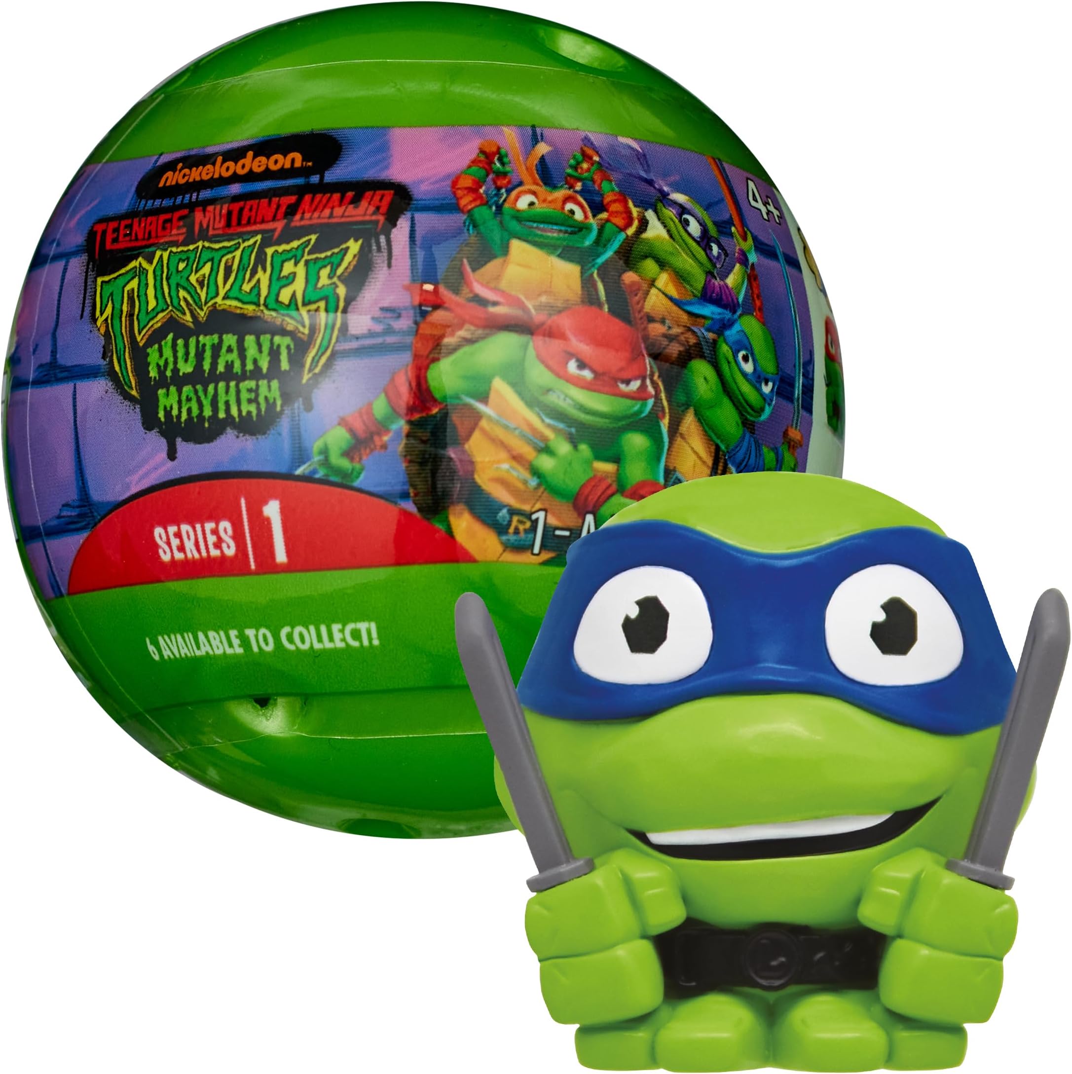 Mash'EmsTMNT Mash'ems Squishy Toy; Green; Squishy; Figurine; Collectible; Cartoon; Tabletop Play; 6 cm