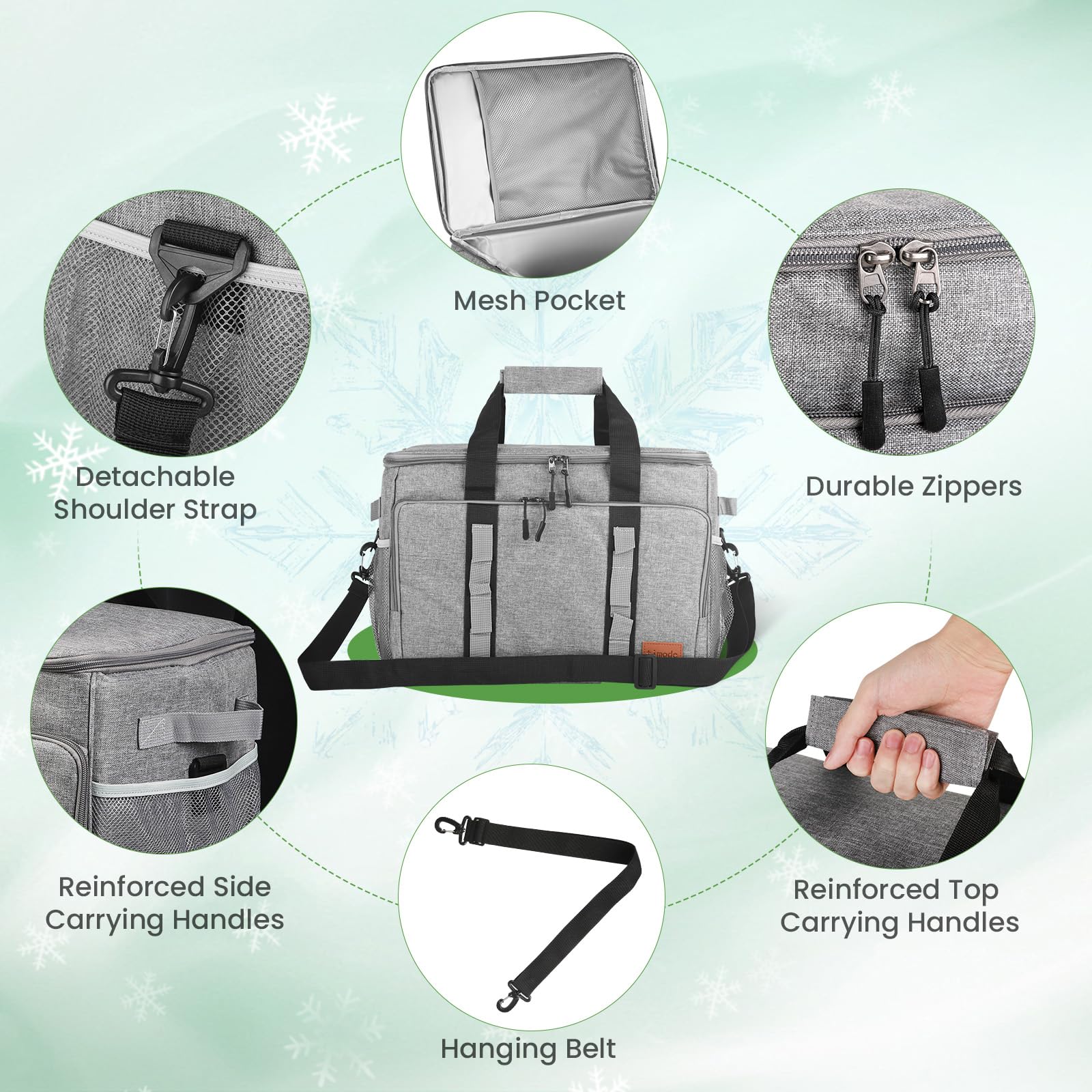 Aofesel 30 Litri Borsa Termica Porta Pranzo Borsa Frigo Rigida Grande Borsa Termica con Spallacci Regolab per Picnic Impermeabile per la Spiaggia, il Picnic, il Campeggio, la Spesa