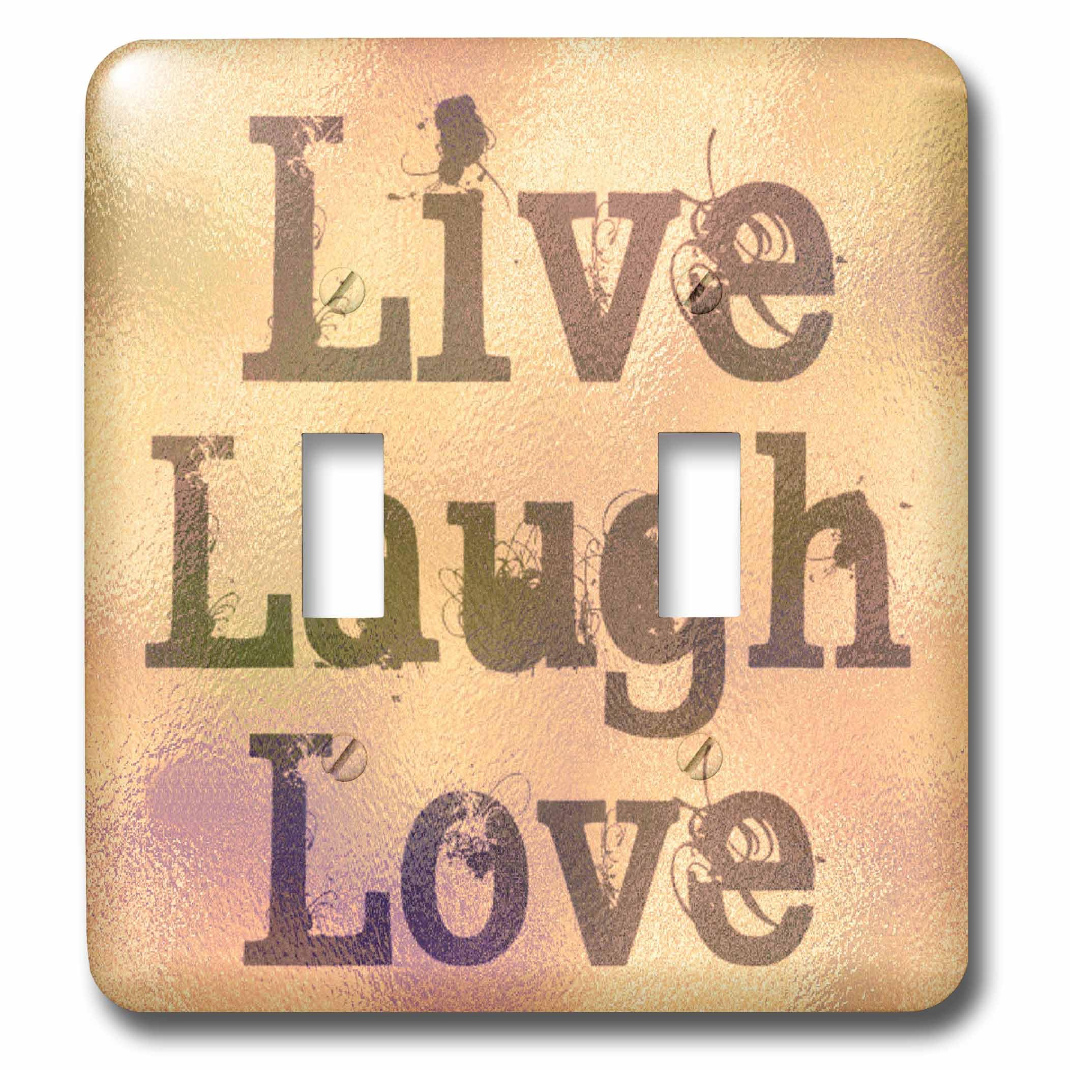 Interruptor doble Stained Glass Peach con motivación Live Laugh Love