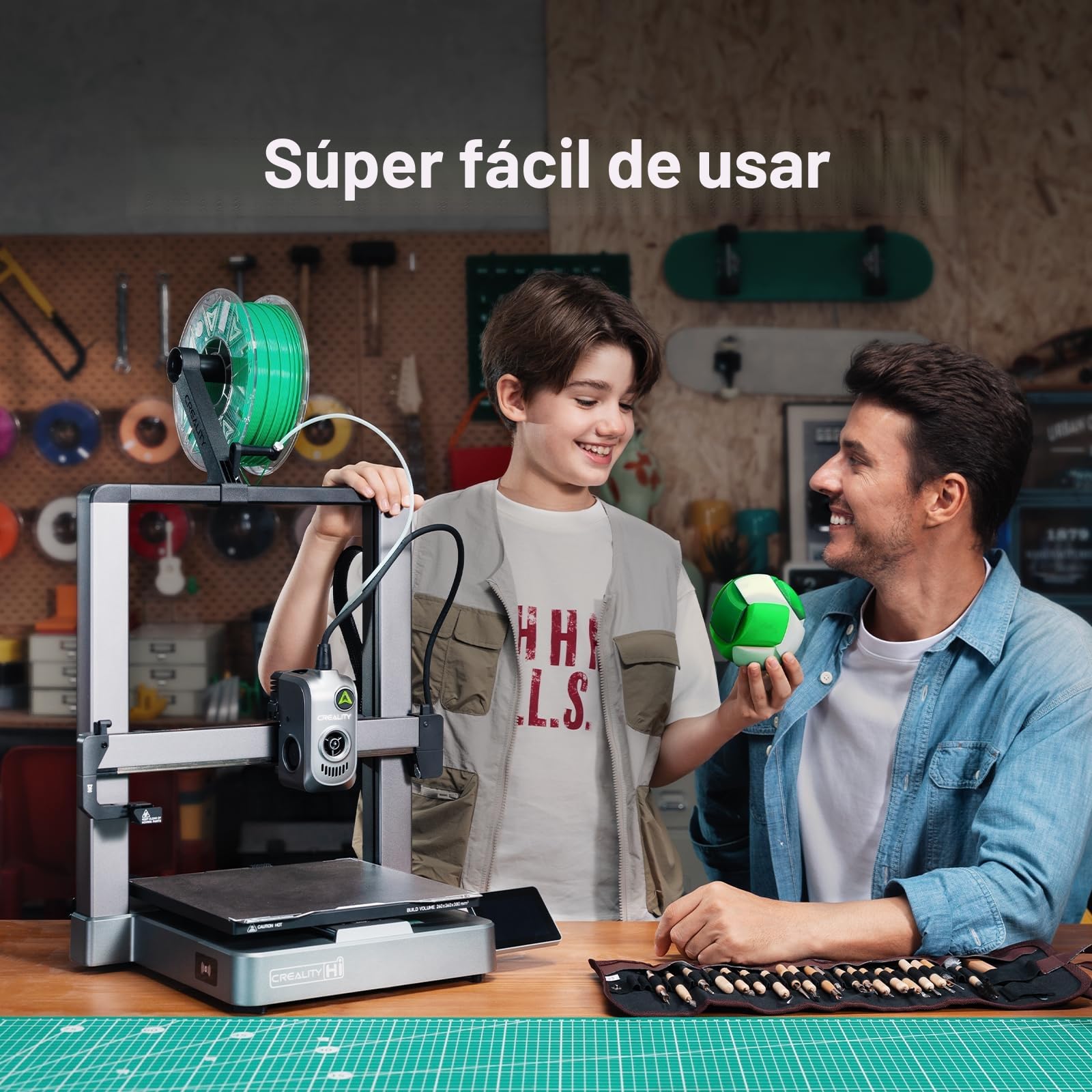 Creality Hi Combo (A) Impresora 3D, impresión Multicolor CFS, nivelación automática, Alta Velocidad de 500 mm/s, Lectura automática de filamento, preensamblado al 95%, 260 x 260 x 300 mm