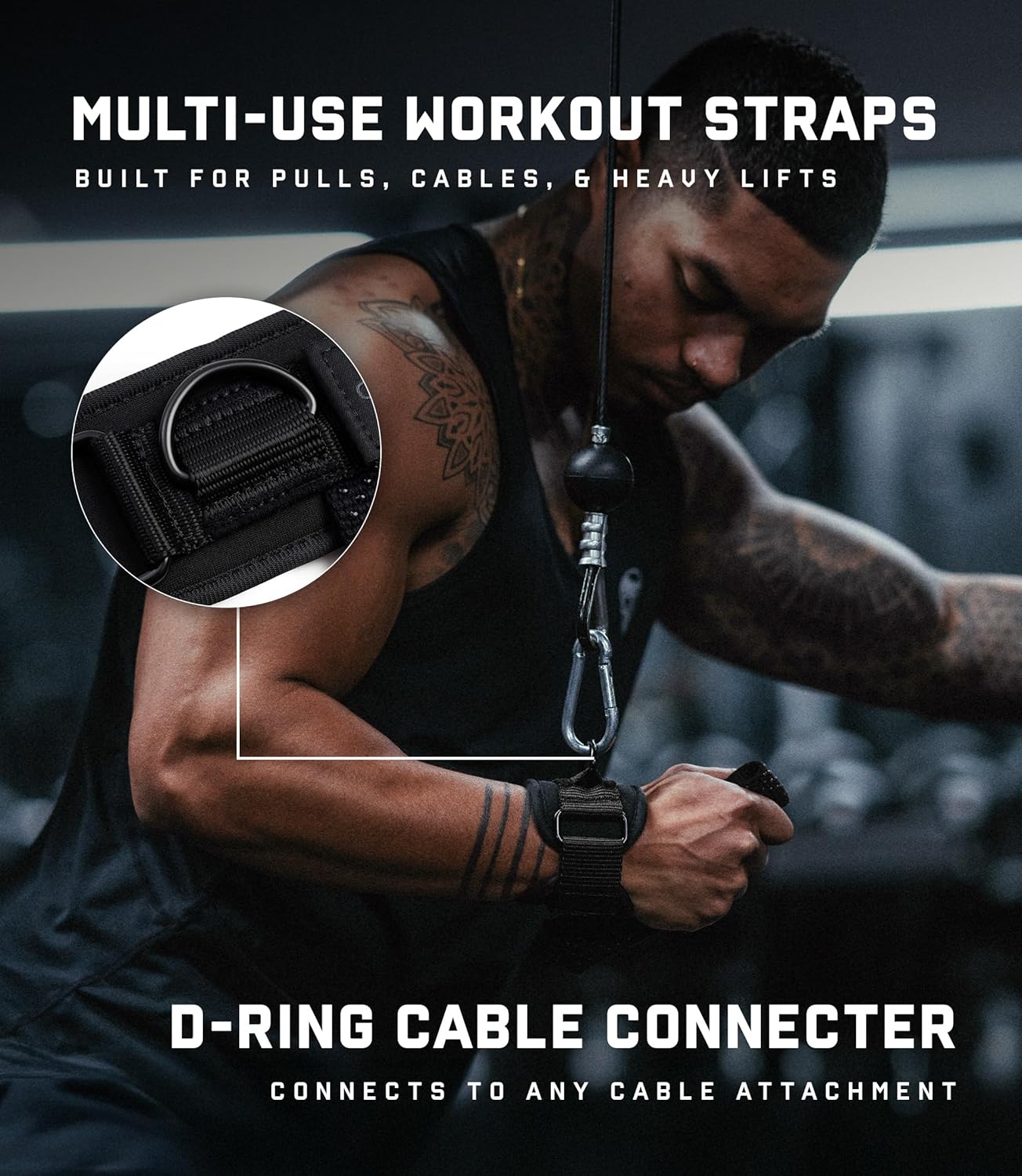 Gymreapers GripLink Lifting Straps – Heavy Duty D-Ring Weight Lifting Wrist Straps with Anti-Slip Silicone Grip Beads, Cushioned & Adjustable Support for Deadlifts, Powerlifting, Cable Machines & Gym Training - Image 3