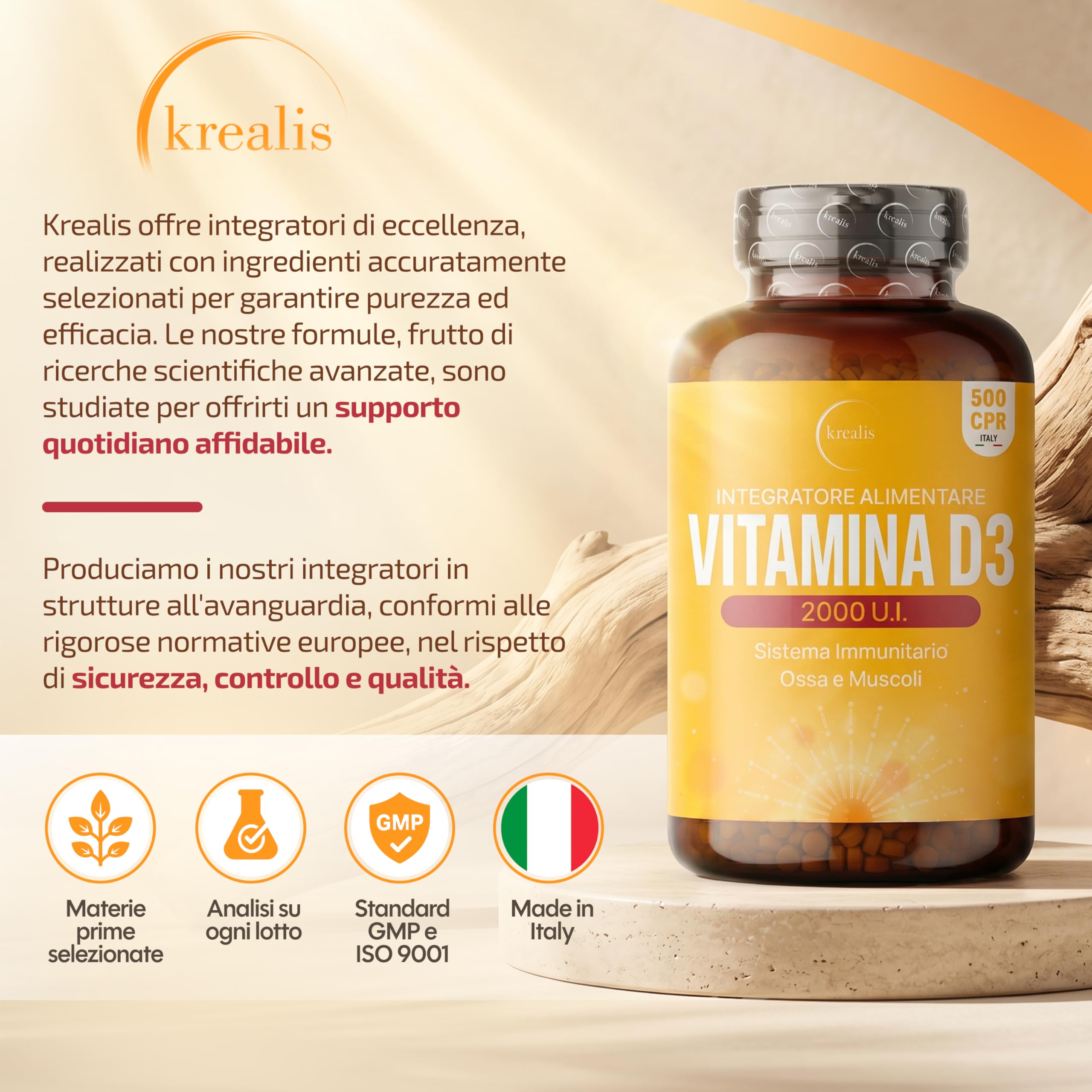 PREZZOLANCIO Vitamina D3 2000 UI – MAXI Formato 500 Micro-Compresse, Integratore di Vitamina D Colecalciferolo Pura Alto Dosaggio, Supporto per il Sistema Immunitario, Ossa e Muscoli,Facile da Assumer