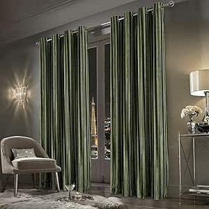 Always4u 100% Blackout Curtains Check Eyelet Bedroo Tartan Curtain Plaid Woven Brushed Cheque