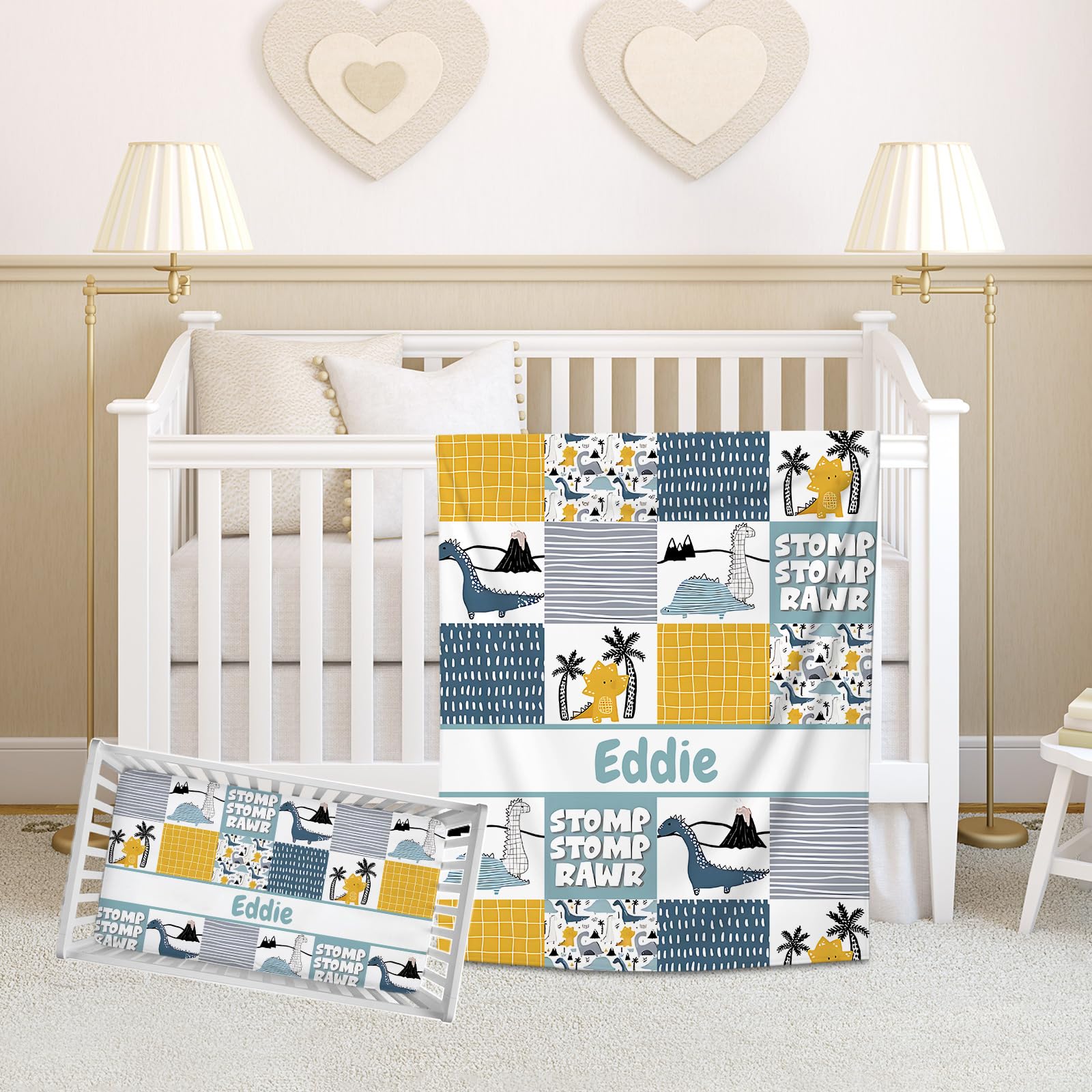 Change Pad Kainsy Personalized Baby Crib Bedding Set Custom Name