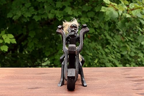 Miniatura 6 de G6 Collection Hecho a mano de madera primitiva tribal divertida estatua Harley Davidson Biker escultura motocicleta Tiki Bar hecho a mano jinete