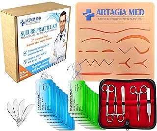 Qualitativ hochwertiges Übungsnahset für medizinisches Training, einschließlich Nahtpads aus Silikon mit vorgeschnittenen ...