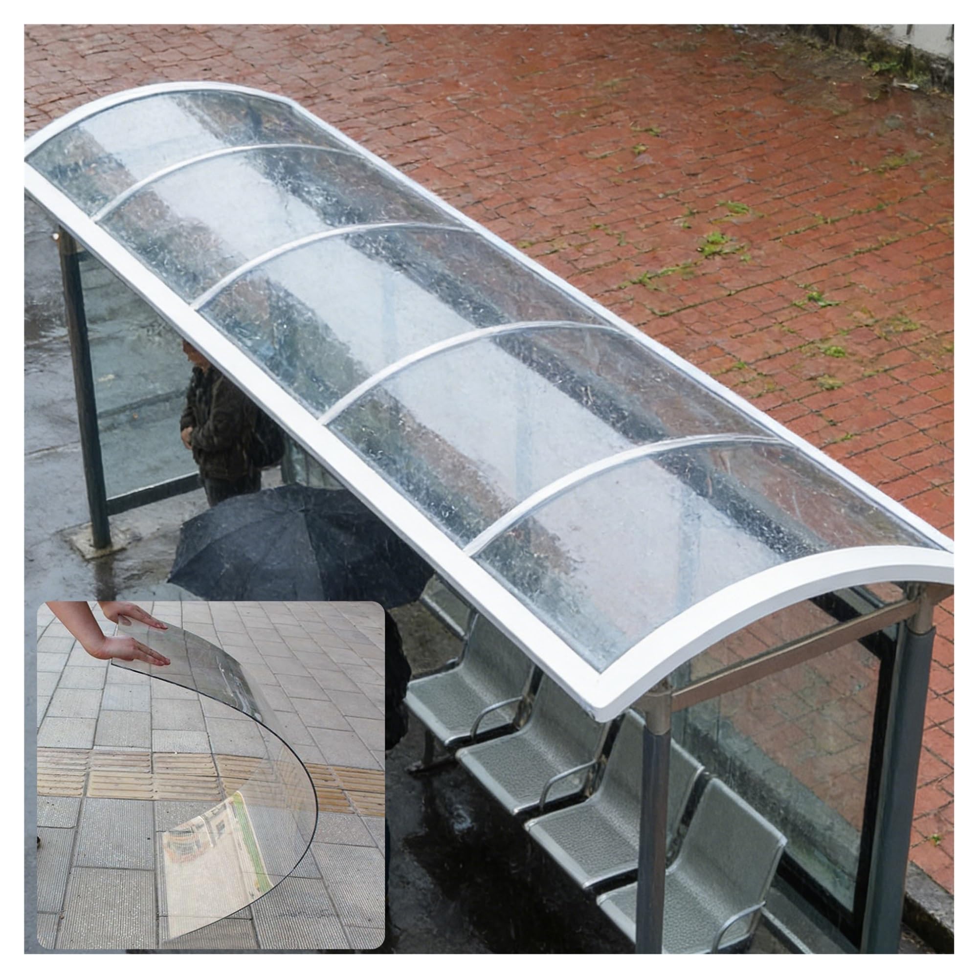 Láminas de Policarbonato para Invernaderos, Lámina Policarbonato Resistente Impactos Duradera Panel Transparente para Cubiertas Invernaderos Exteriores Aptas(1.2x5m/3.94x16.4ft)