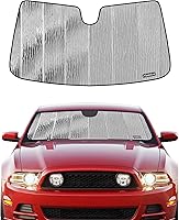 Vista 20 de Parasol para parabrisas Pigenius para Ford Mustang 2015-2023 sin cámara montada en el espejo retrovisor, protector de ventana frontal personalizado