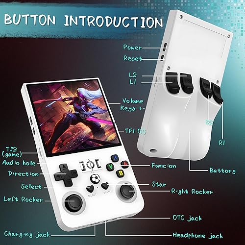 Miniatura 8 de R36MAX - Consola de juegos portátil, más de 40000 juegos, consola de juegos retro, mini consola de video retro recargable de 4000 mAh con tarjeta TF