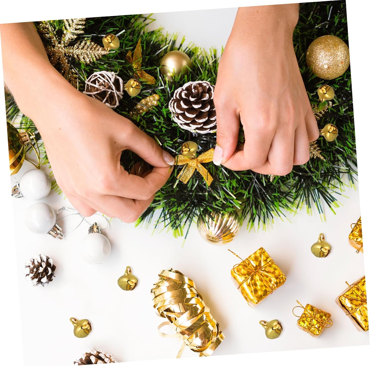 DECHOUS 400pcs Small for Crafts Golden Bells for Projects Jewelry Decoration and Holiday Festival Ornaments