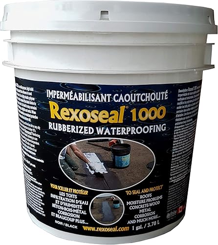 Rexoseal Sellador impermeabilizante 1000, sellador multiusos para revestimiento interior y exterior, cimientos y sótanos, techos planos y de baja