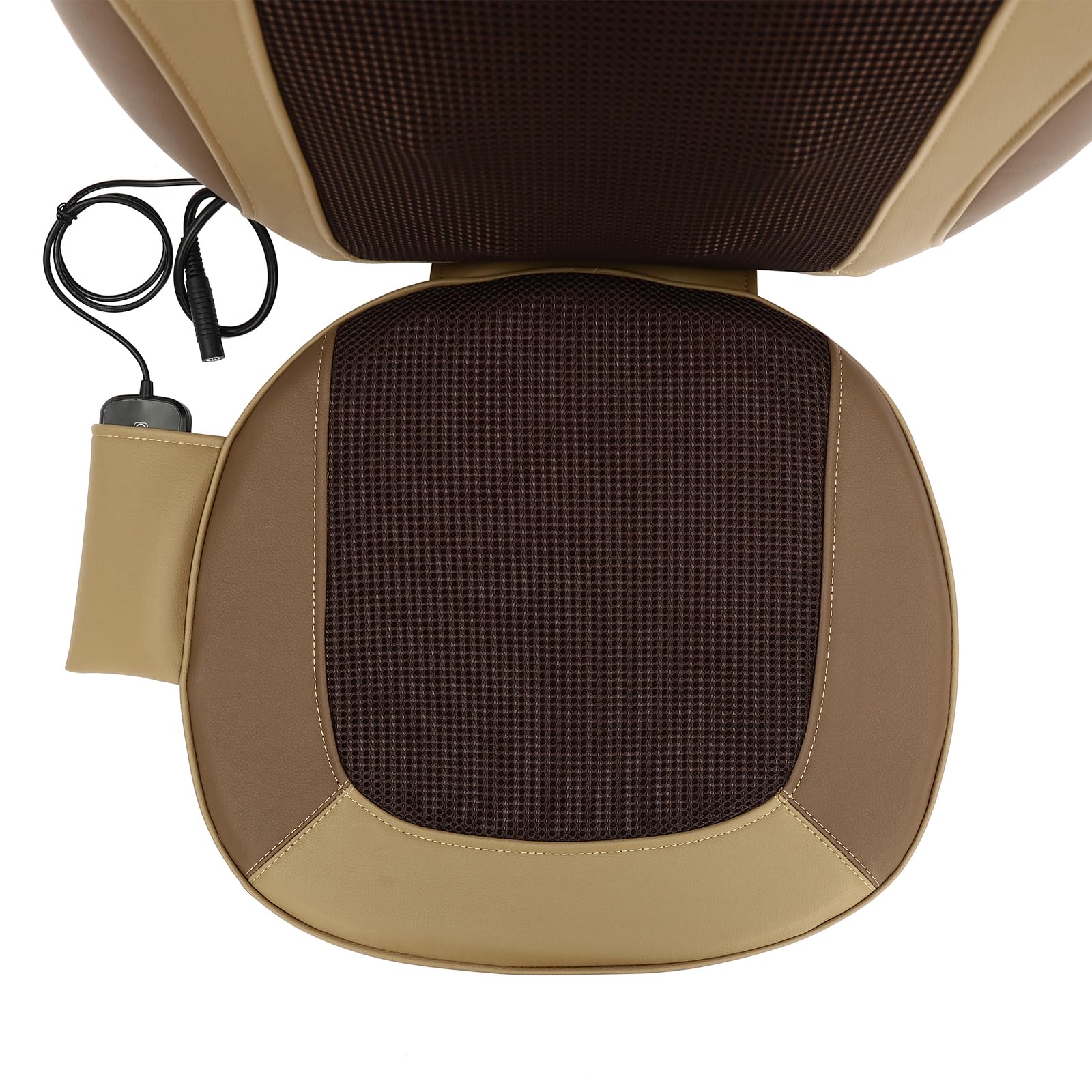 Shiatsu Massagesitzauflage mit Wärmefunktion, Ganzkörper Massagematte Knet, Vibrations & Luftkompression Nacken, Rücken & Gesäß, Nassage-Kissen für Damen, Herren