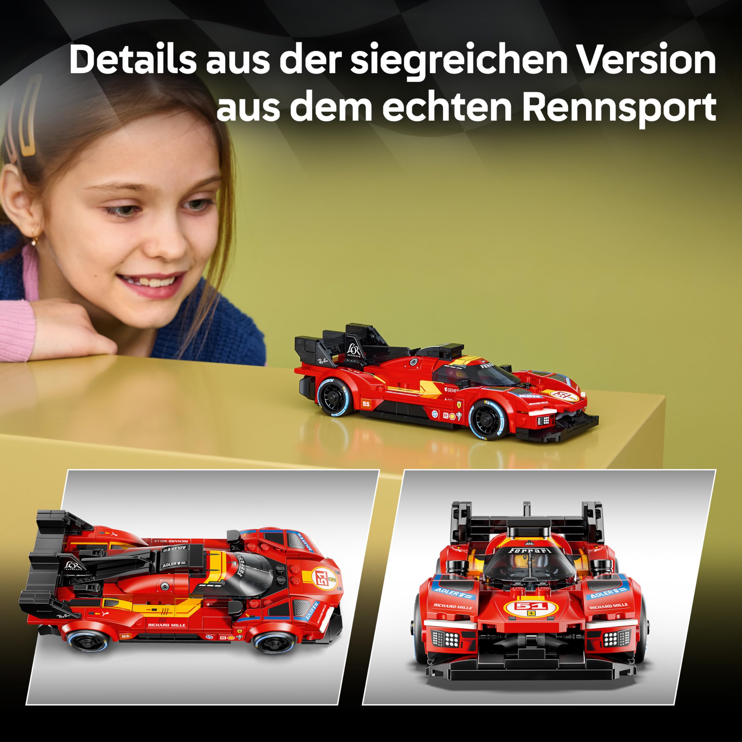LEGO Speed Champions Ferrari 499P - Rennwagen Spielzeug - Mint Modellbau mit Fahrer Minifigur zum Sammeln - Motorsport Geschenk für Jungen ab 9 Jahren und Fans - 77261