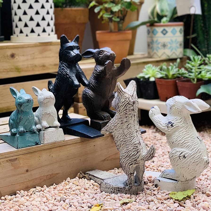 Amazon.co.jp: ガーデンオーナメント 金属製 ドアストッパー