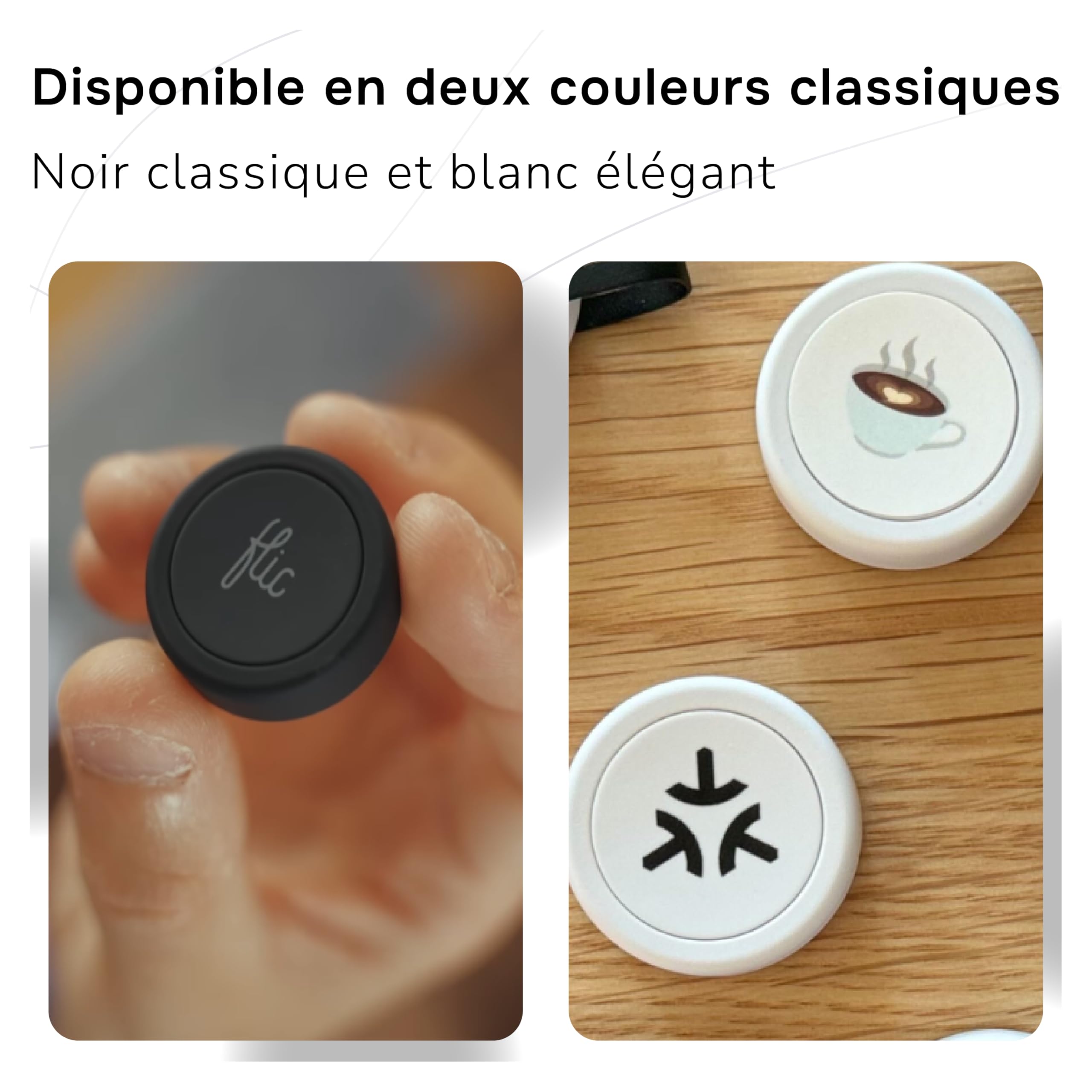 Flic 2 boutons intelligents – 1 pièce Flic 2 touche – Bouton Smart Home Control – Fonctionne avec Hue, LifX, IKEA Trådfri, Sonos, Spotify, IFTTT, HomeKit et bien plus encore