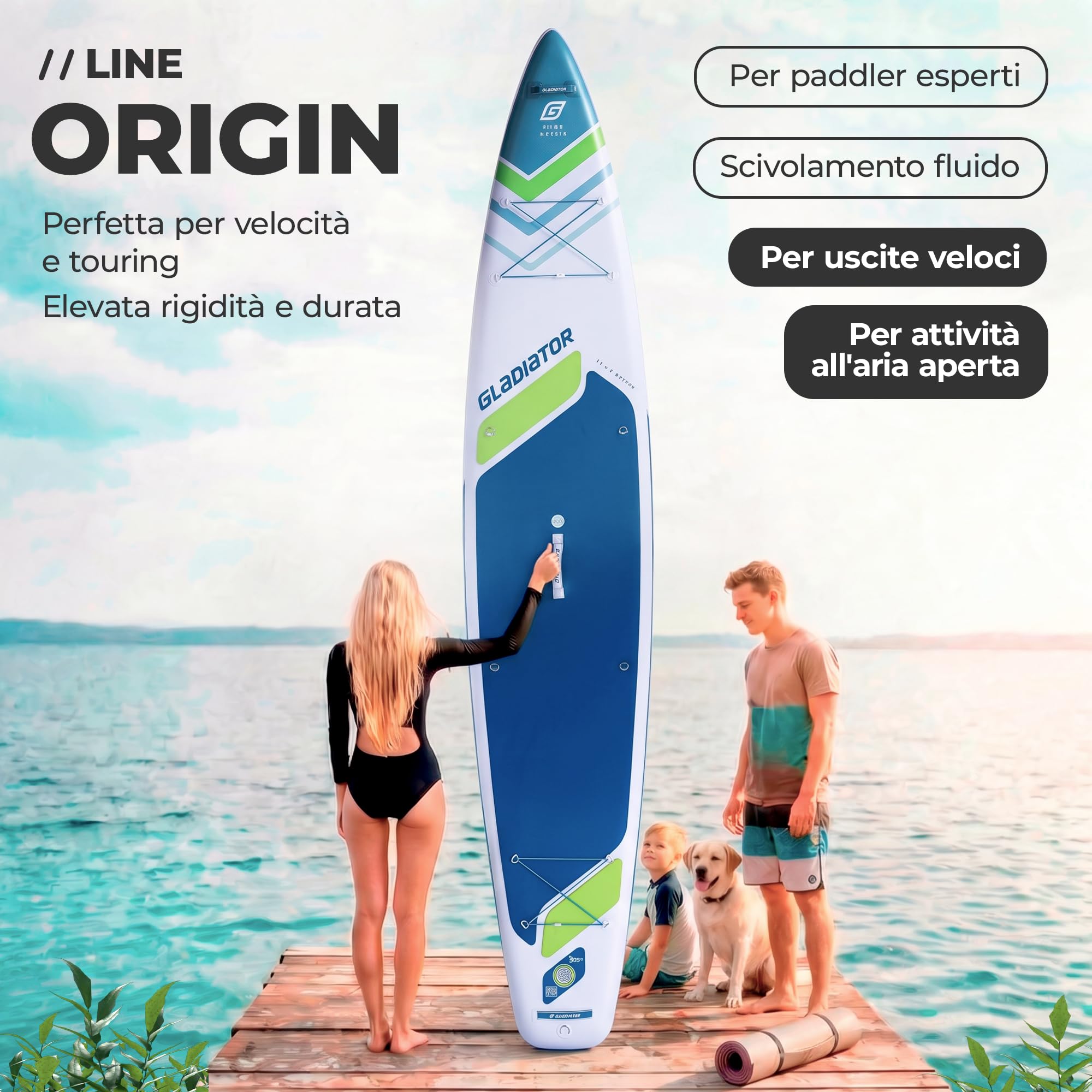 ORIGIN Tavola SUP gonfiabile High-End 329-384 cm | 26 PSI