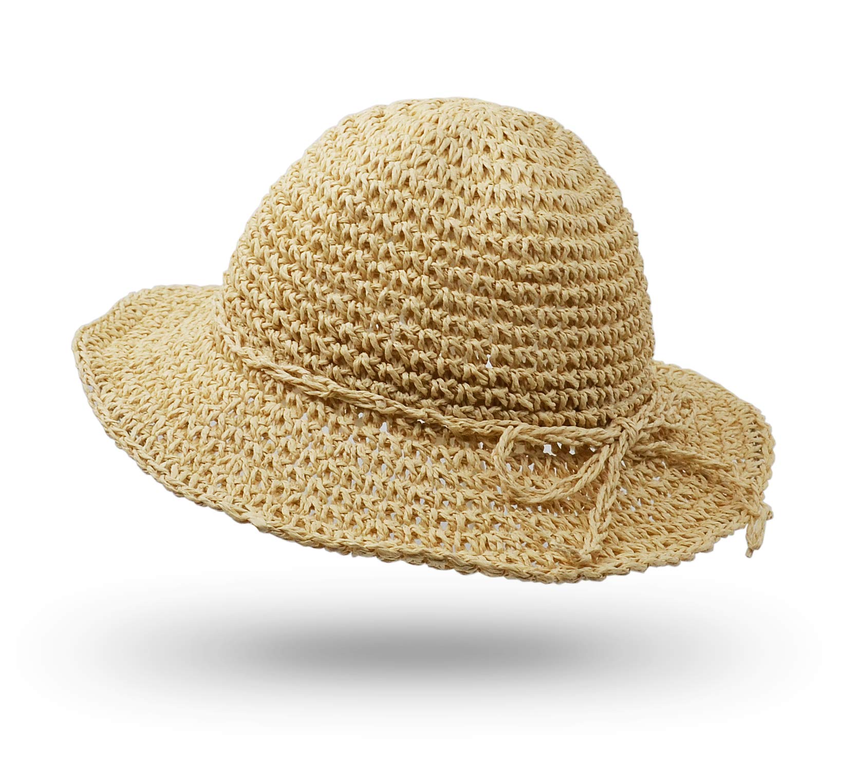 UltraKey Sombrero de Paja, Hecho a Mano, de ala Ancha, Plegable, para Exteriores, para Adultos, niños, Hombres y Mujeres
