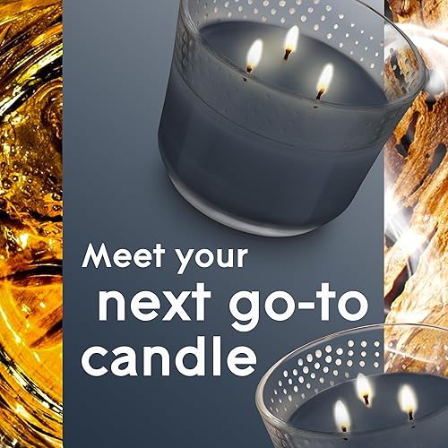 Miniatura 2 de Glade Candle Smooth Bourbon & Oak, vela aromática infundida con aceites esenciales, vela ambientadora, vela de 3 mechas, 6.8 onzas