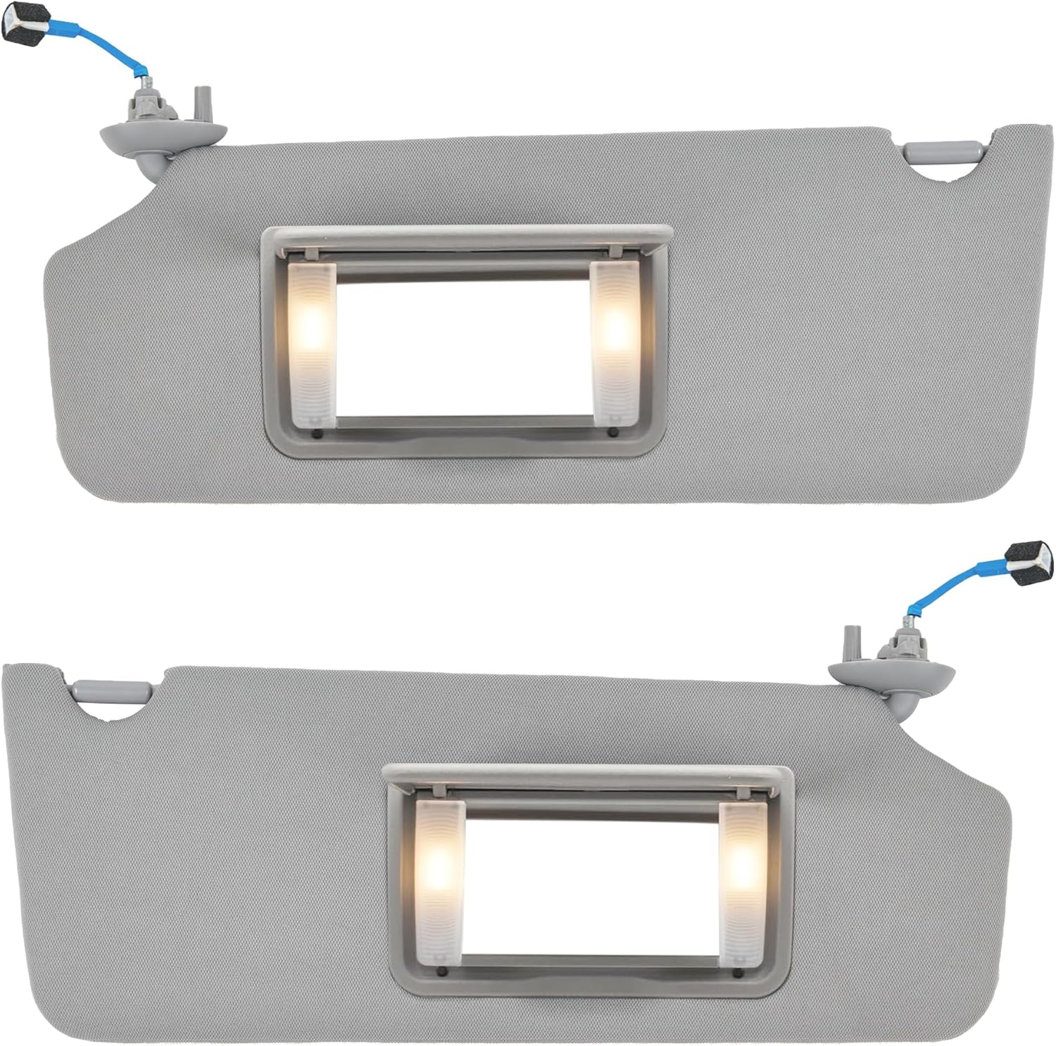 Left Driver Side Sun Visor Compatible with 2017 2018 2019 2020 2021 2022 Honda Pilot Ridgeline with Mirror and Light Replaces OE 83230-TG7-A12ZB, Gray