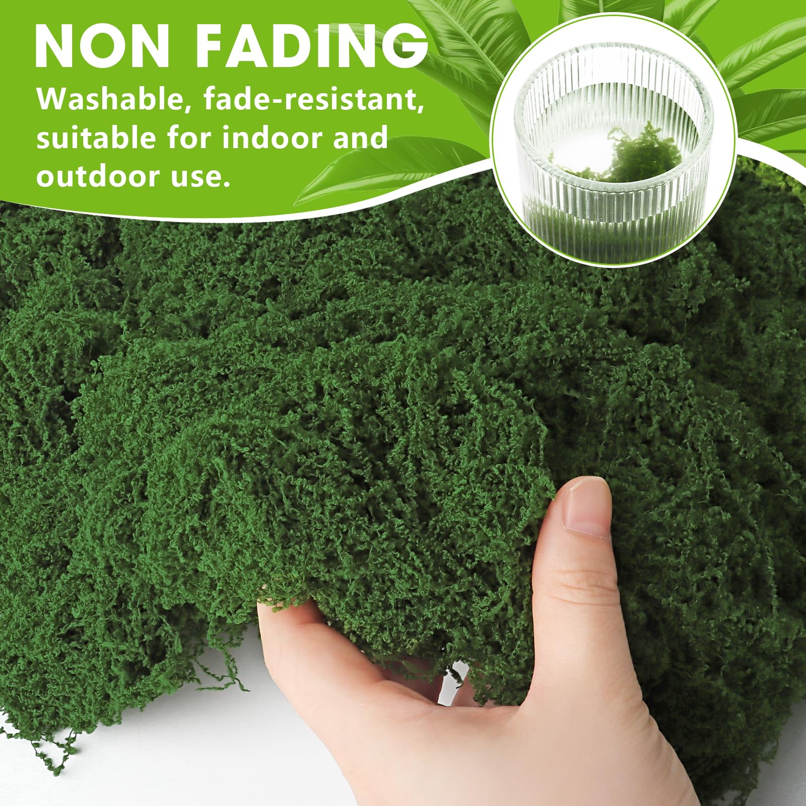 SKIPTHYBER Künstliches Moos 200g Dunkelgrün - Kunstmoos Zum Basteln & Dekorieren