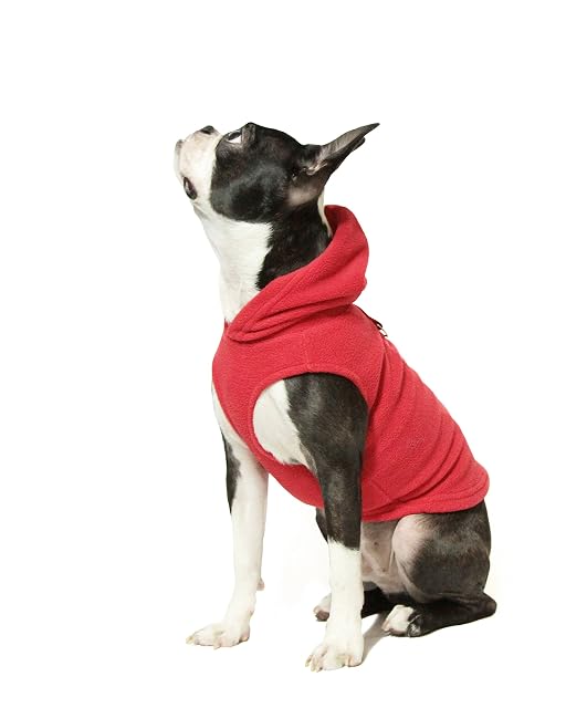 Gooby Cada día Forro Polar Clima frío Chaleco de Piel con Capucha para Perros pequeños