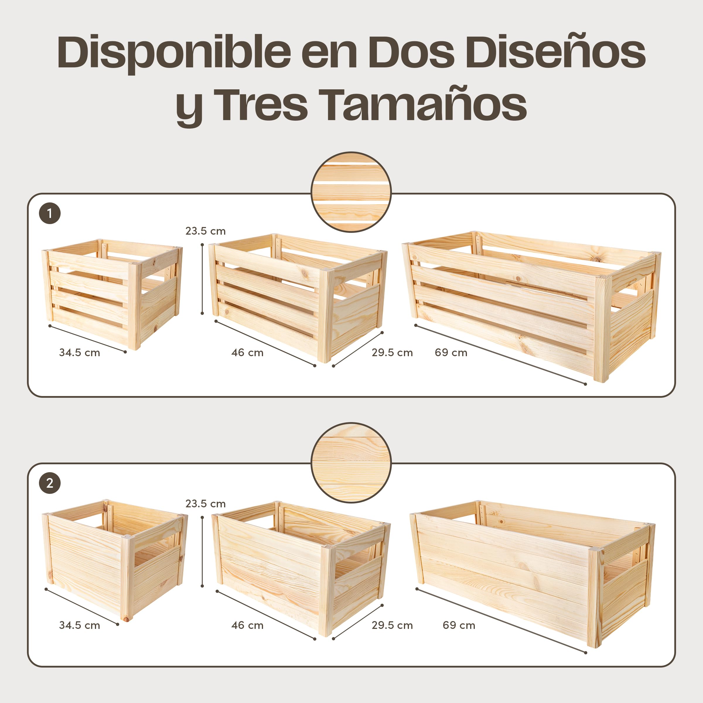 Creative DECO Caja de Madera para Montar | 68 x 29,5 x 4,5 cm