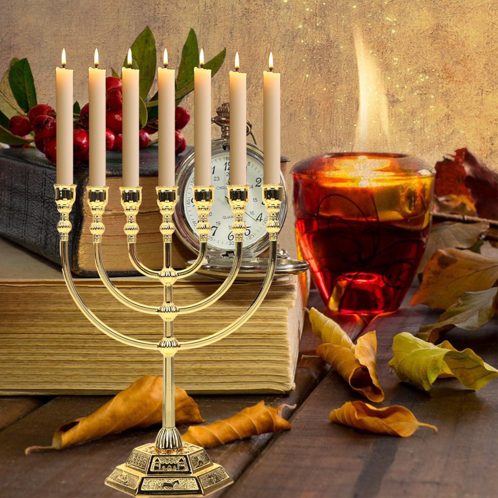 Chanoeka Menorah Joodse Kandelaar in Jodenster Van De Stijl De Joodse