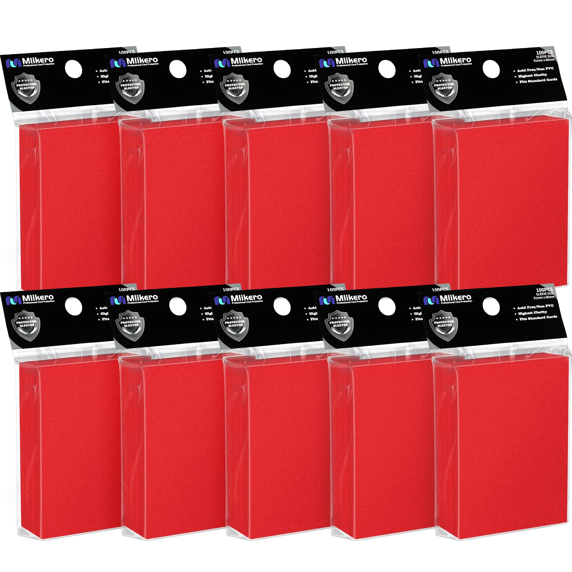 1000 Counts Red Card Sleeves, Matte Sleeve Deck Card Protectors, Trading Card Sleeves Fit for MTG, TCG and Sports Cards (Matte Red)