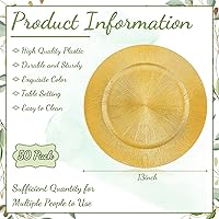 Vista 47 de Tanlade 50 Pcs 13 Inch Charger Plates Bulk Round Wedding Chargers Plastic Dinner Plates for Table Setting Wedding Party Decoration (Gold)