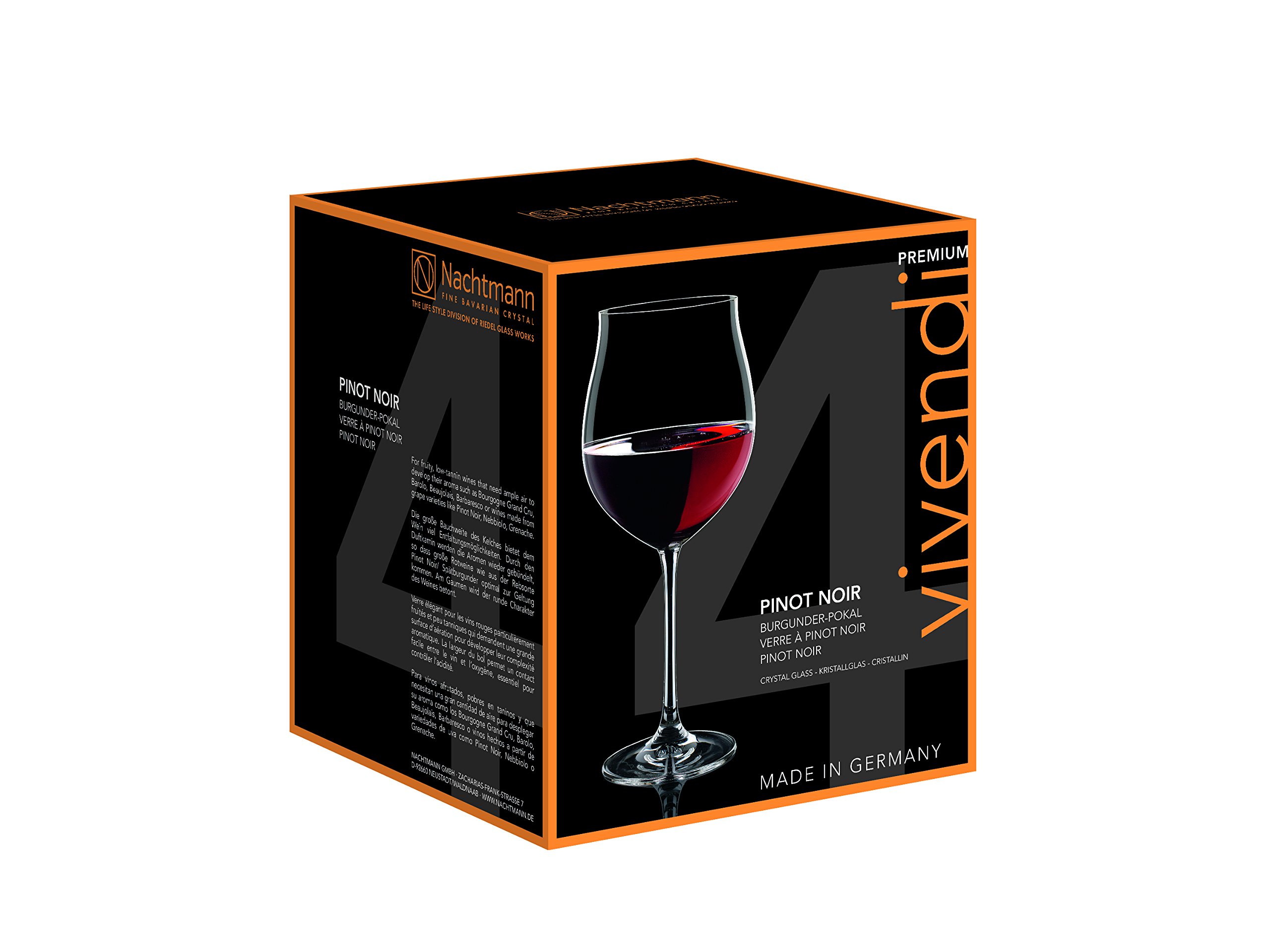 Nachtmann Crystal Pinot Noir Glasses - Set of 4 -8 Nachtmann Crystal Pinot Noir Glasses - Set of 4 -8