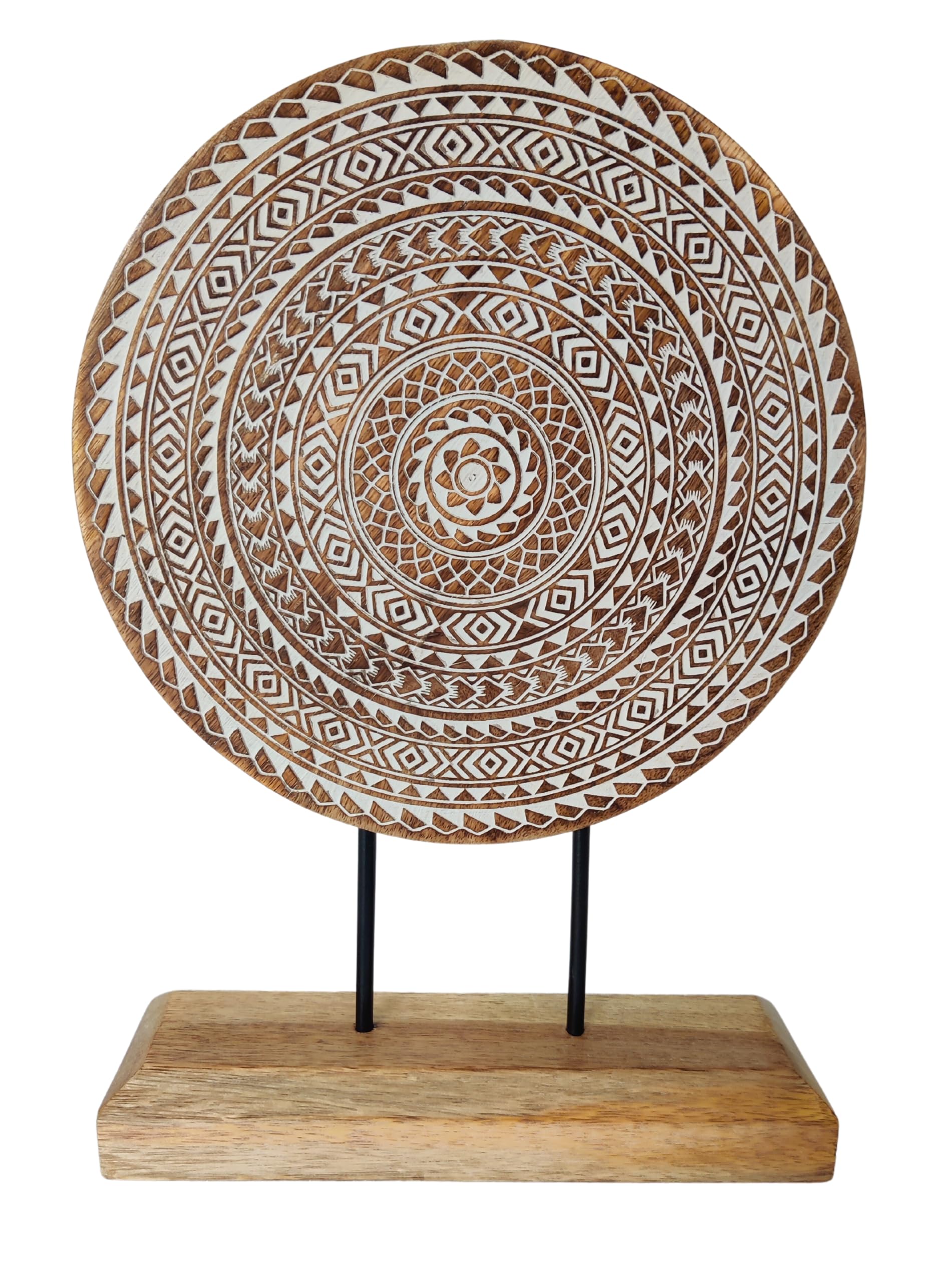 Sponsored Ad - Wooden Carved Handmade Engraved Table Decor Table Sculpture Home Statue for Living Room, Bedroom, Office Desktop, Cabinets, Shelf Decor (Natural White)