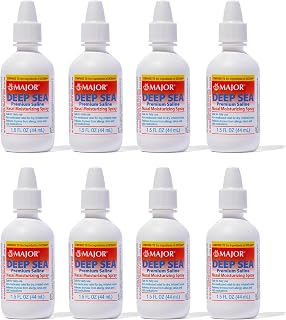 MAJOR Deep Sea Premium Saline - Nasal Moisturizing Spray for Dryness and Irritation Relief - Sodium Chloride 0.65% - 1.5 Fl. Oz (8 Pack)