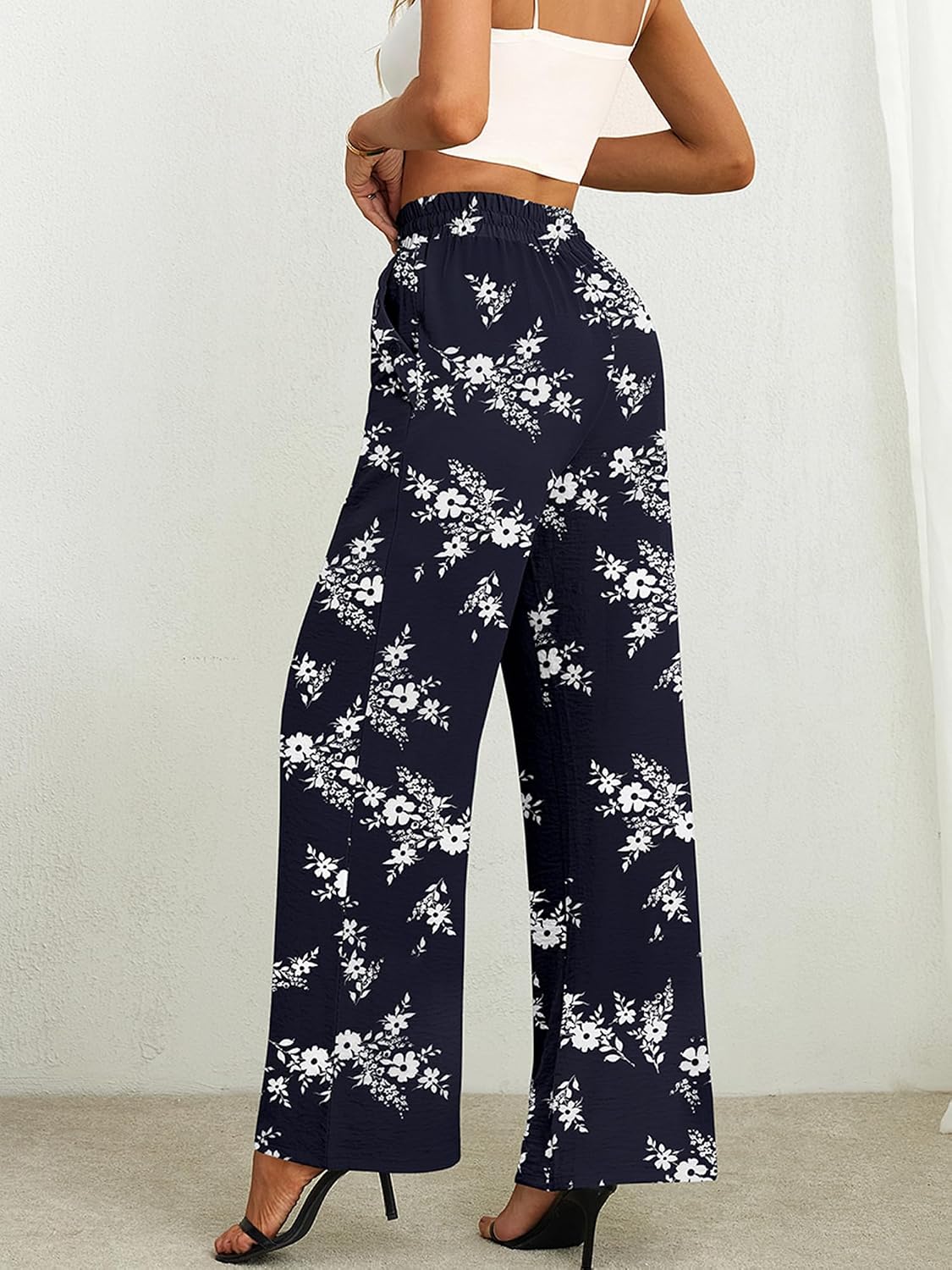  Wide Leg Pants for Women High Waist Tie Knot Trousers thumbnail