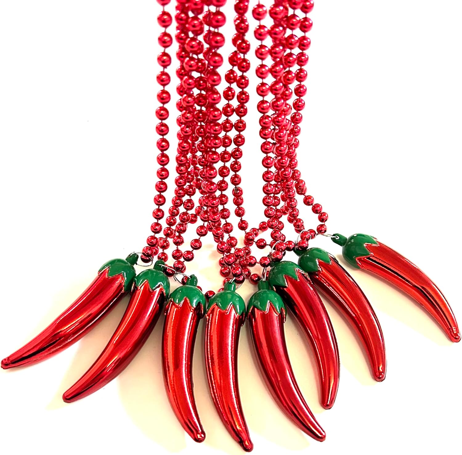 14 Pcs Chili Pepper Bead Mexico Fiesta Red Pepper Party Gift Beads Chili Themed Party Decorations Mardi Gras Beads Party Supplies…