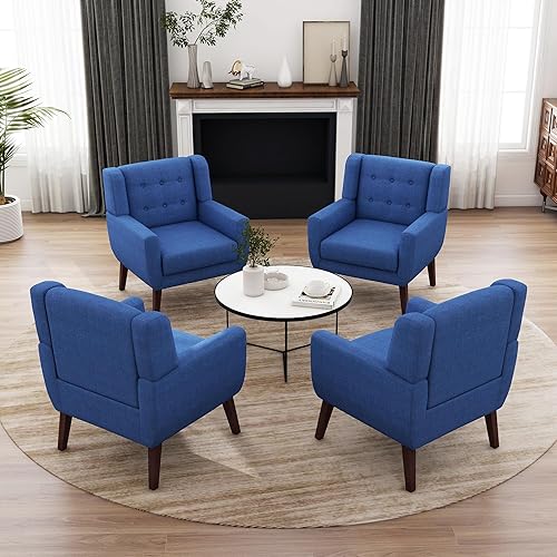 Miniatura 59 de UIXE Silla de Acento Floral, Sillón Moderno Tapizado en Tela para Sala de Estar, Cómodas Sillas de Club con Brazos Sofá Individual con Botones