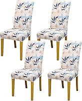 Vista 91 de Fundas para sillas de comedor, juego de 2 fundas para sillas de comedor o cocina, lavables, protectoras, para sillas Parsons, para el hogar, Beige