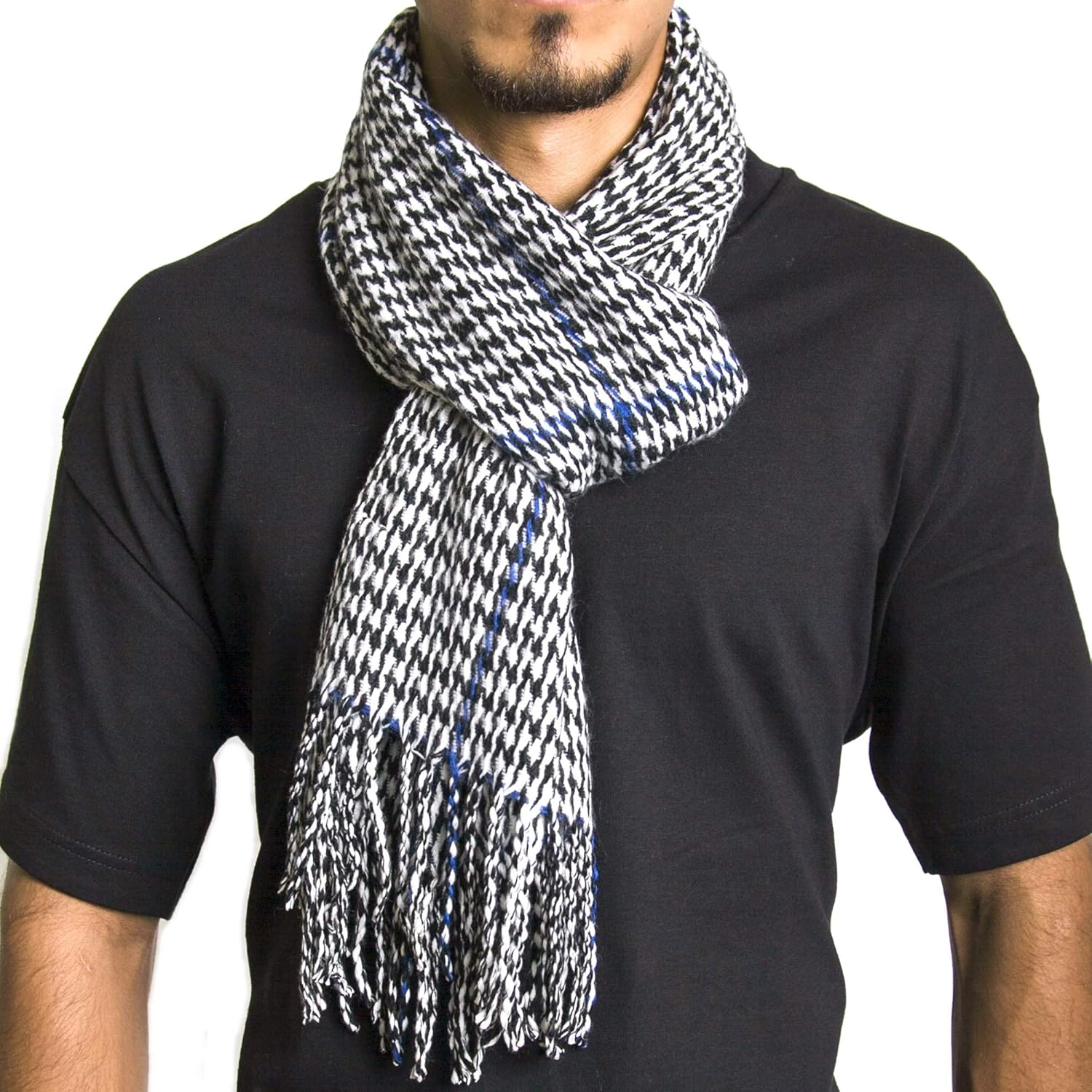 Alpine Swiss Mens Scarf Soft Knit Winter Scarves Plaid Striped or Solid Neck Covering Long Warm Stylish