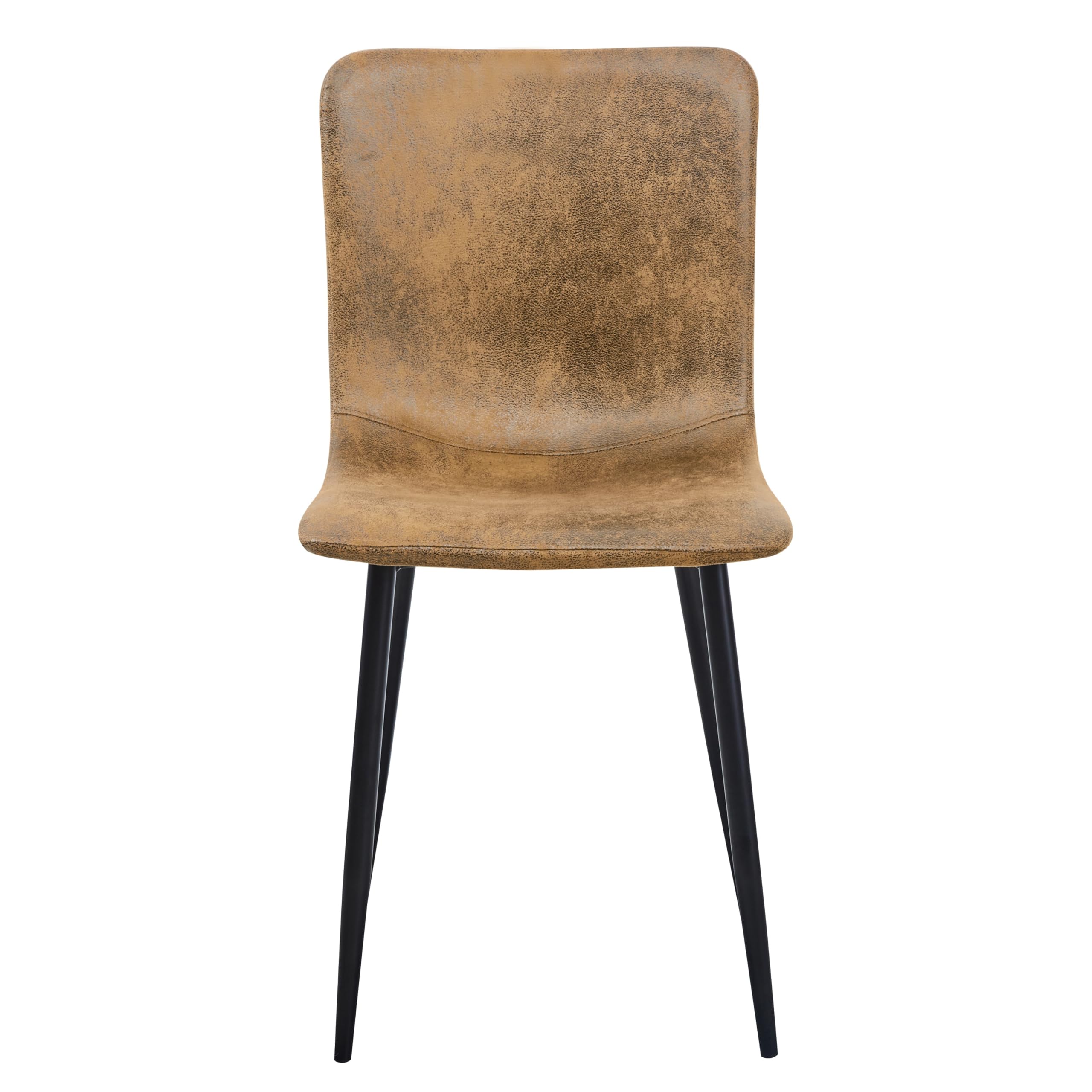 FurnitureR 4 PCS Chaises de Salles de Réunion en Marron Suède, Dossier Ergonomique Rectangulaire, Design Contemporain, Matériau en Métal Durable, pour Bureau ou Maison, Élégance et Confort