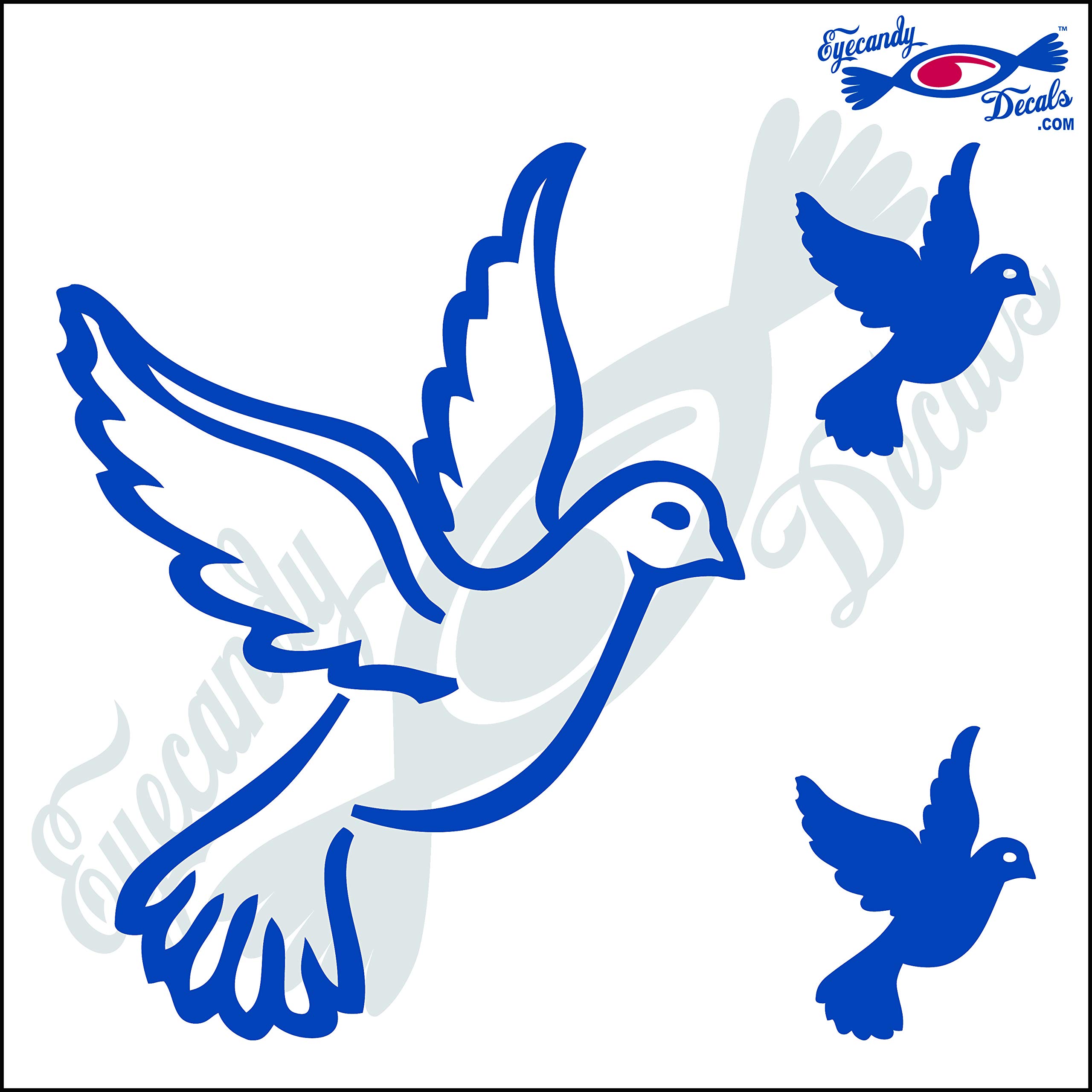 Dove 5" Decal Sticker Plus 2 Small Blue