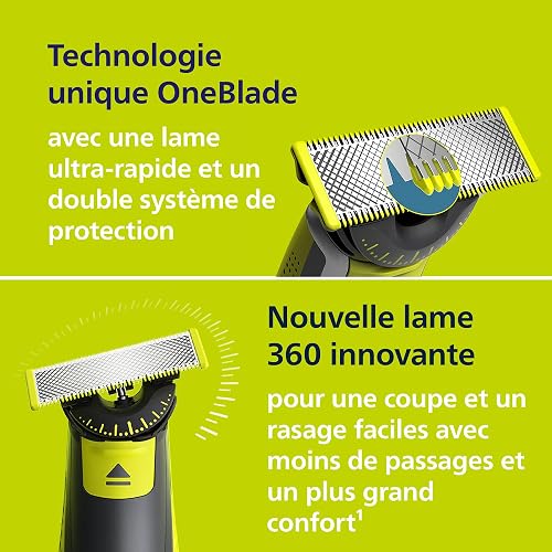 Philips OneBlade Hybrid 360 Blade Technology Electric Shaver for Face & Body, Beard Trimmer/Groomer with 3 x 360 Blade, 3 x Stubble Comb (1,3,5mm) & 1x Body Kit, Model QP2824/31 - 3