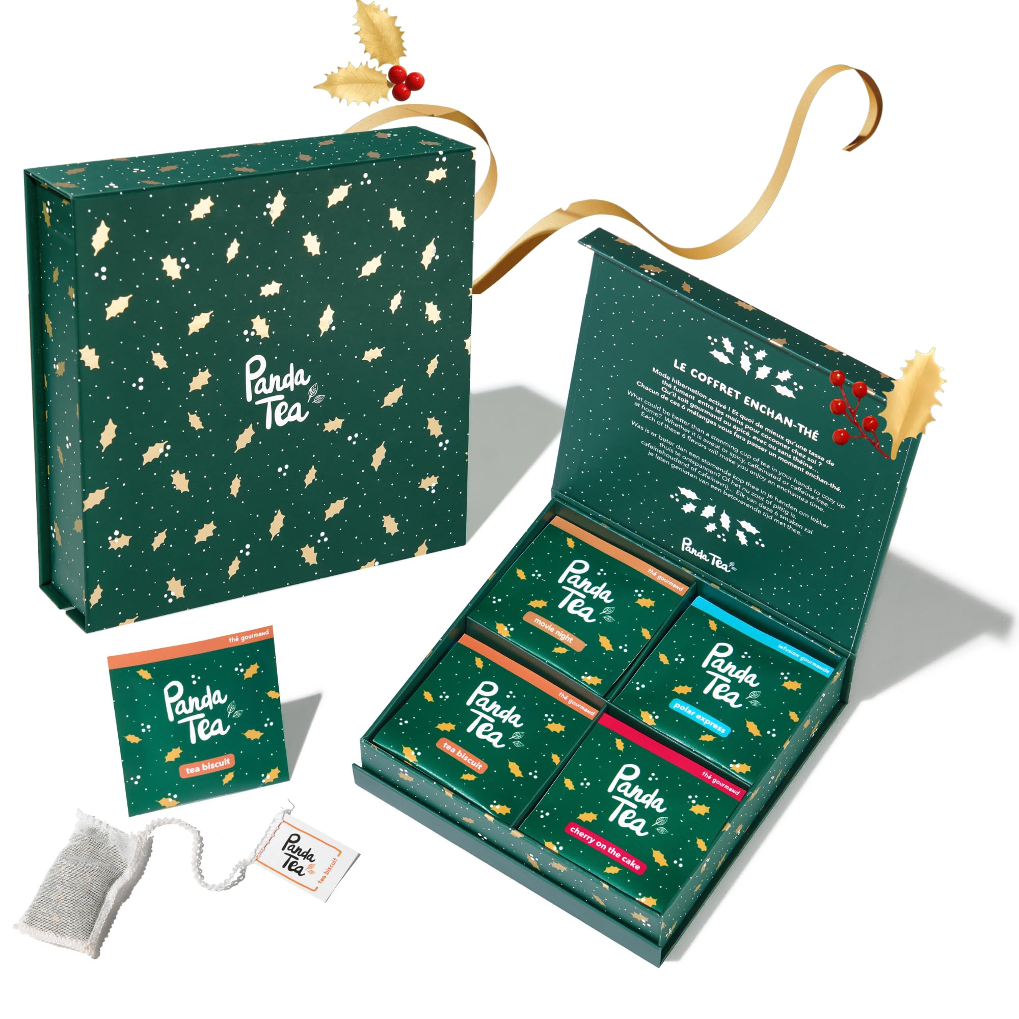 Panda Tea - Coffret Sélection Bien-être | Assortiment de 4 Thé et Infusions Bio | 20 Sachets Coton | Idéal pour un Moment de Détente & d’Évasion | Idée Cadeau Zen et Gourmand