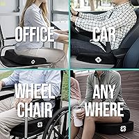 Vista 4 de Samsonite Cojín de asiento de espuma viscoelástica, cojín ergonómico para silla de oficina, almohadilla de presión de coxis, soporte de coxis