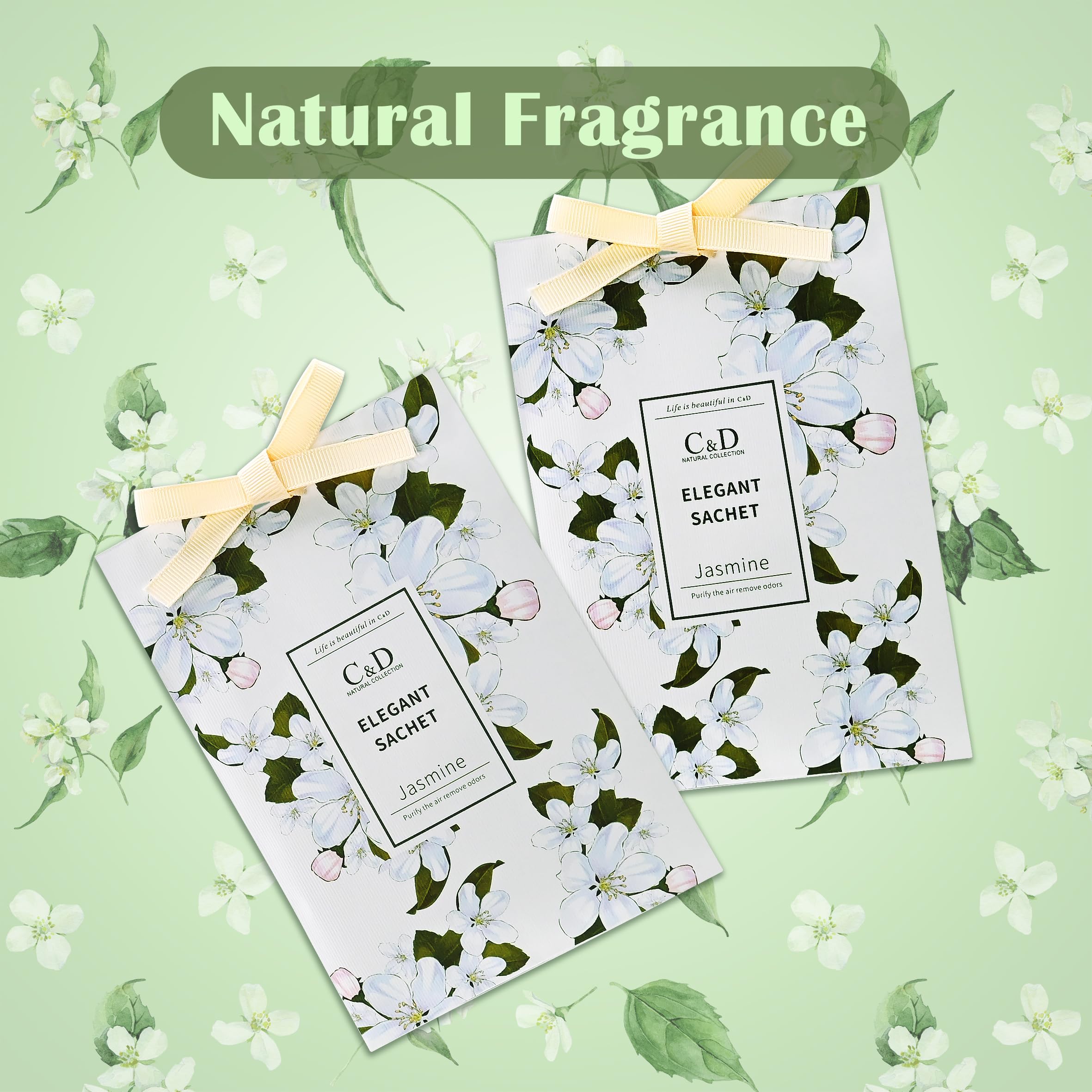 Jasmine Scented Sachets, Wardrobe Fresheners, Fragrance Bags for Moths Drawers, Closets, Office, Bedroom, Bathrooms - Image 2